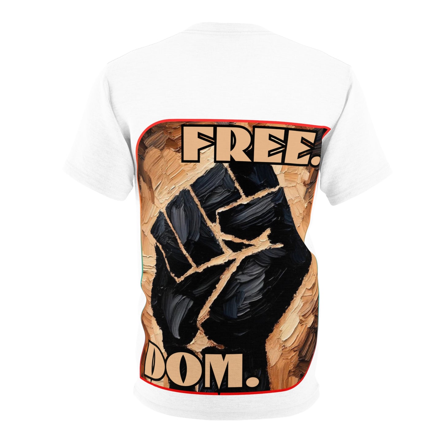 Unisex Cut & Sew Tee (AOP), "FREE.DOM."