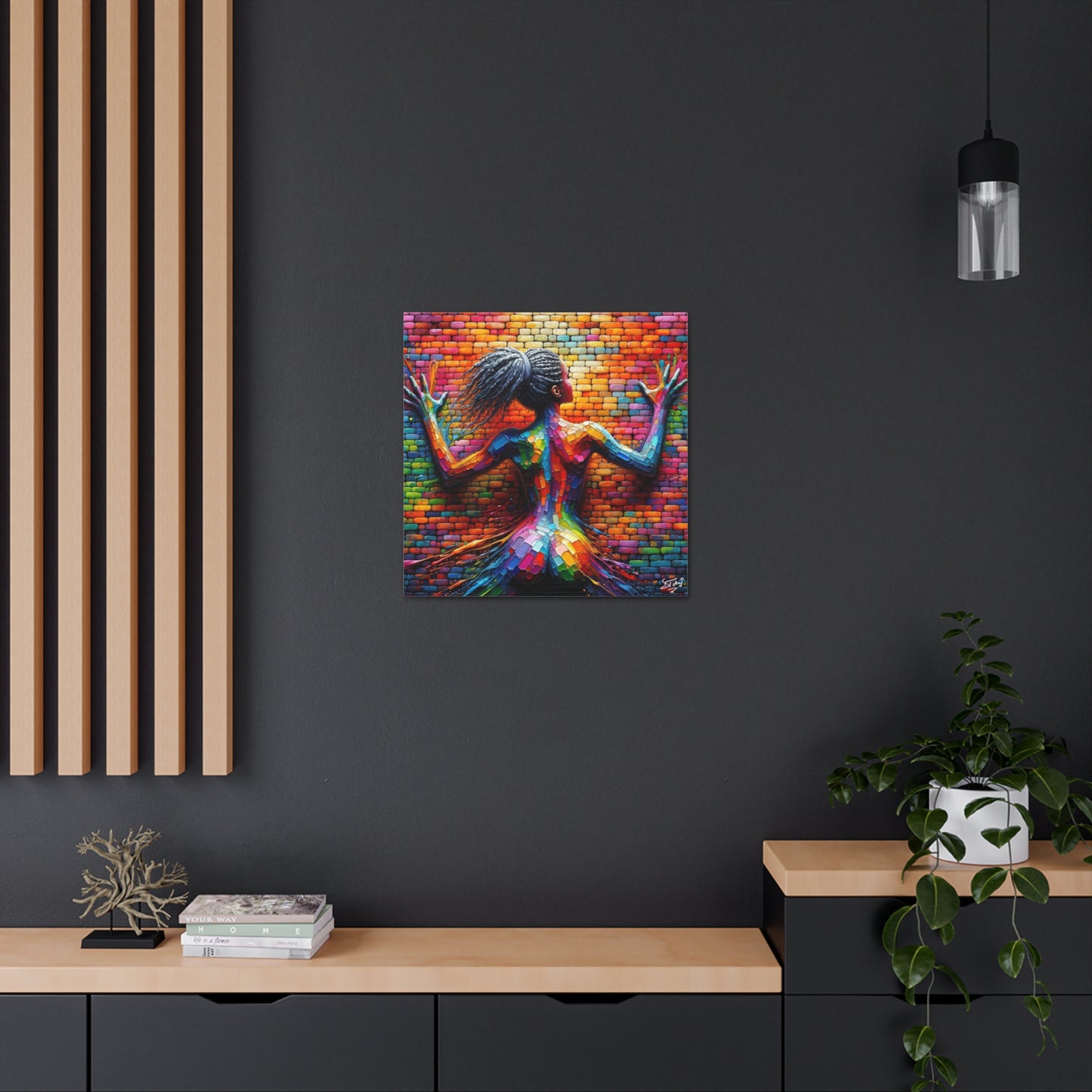 Art Print, Afro-Caribbean Woman, Oil Finish, West Indian Ethnicity, Cultural, Heritage, Semi-Abstract, Canvas Gallery Wrap