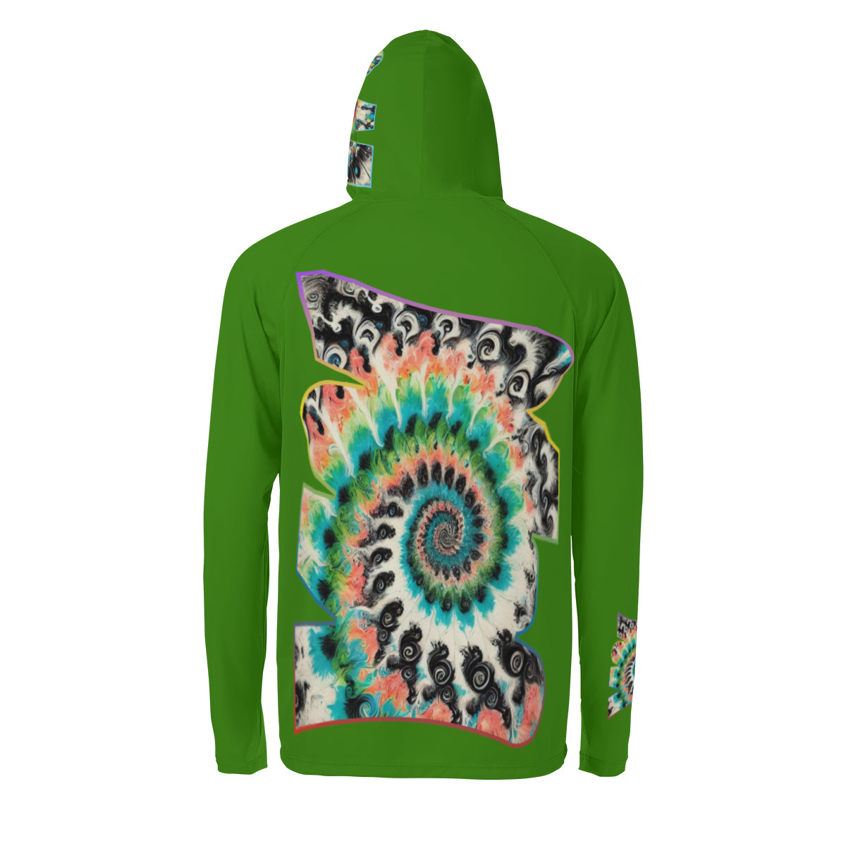 Men's Sun Protection Long Sleeve Hoodie "Abstract Tie-Dye"