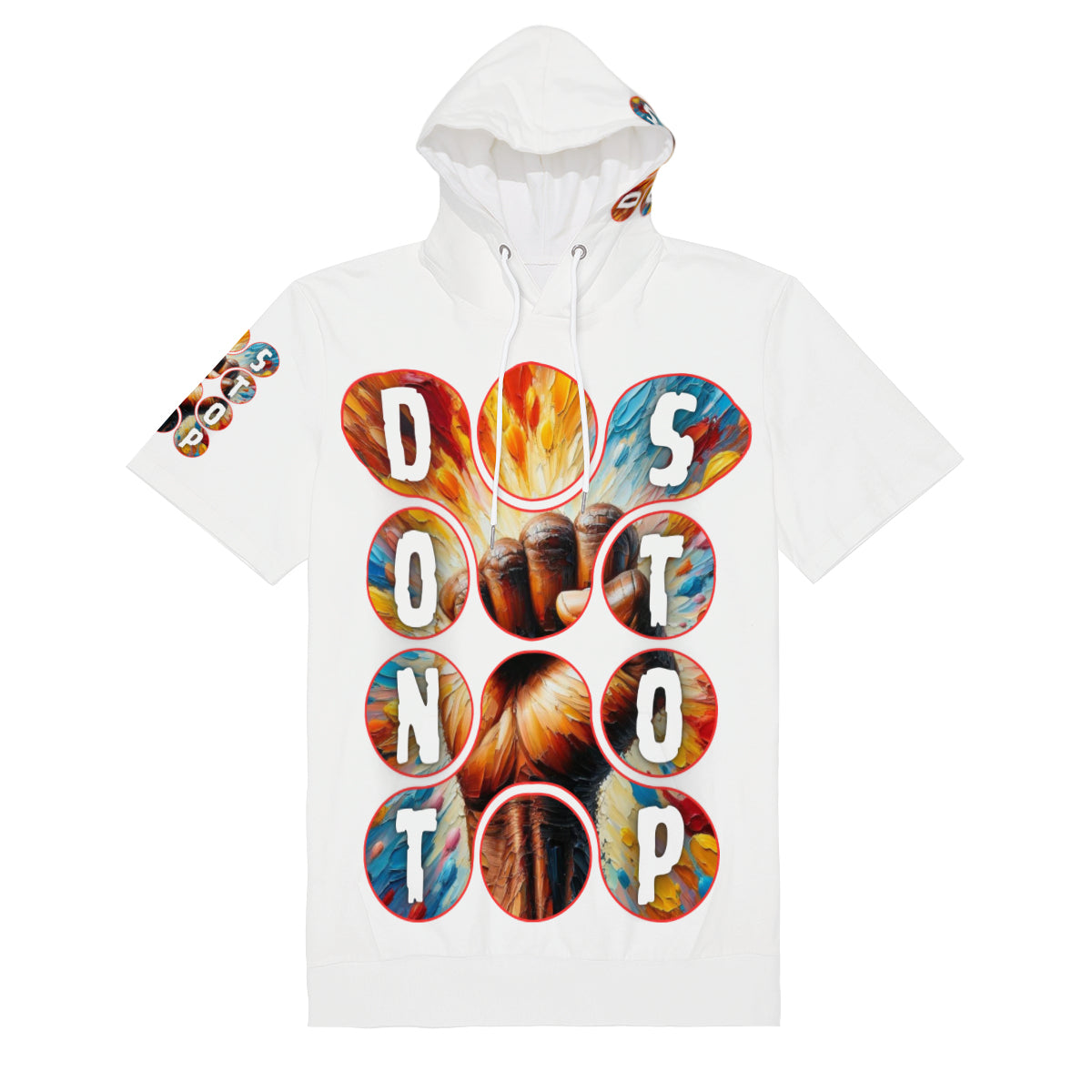 Men’s Cotton Hooded T-Shirt "Don't Stop, The Struggle is Real"