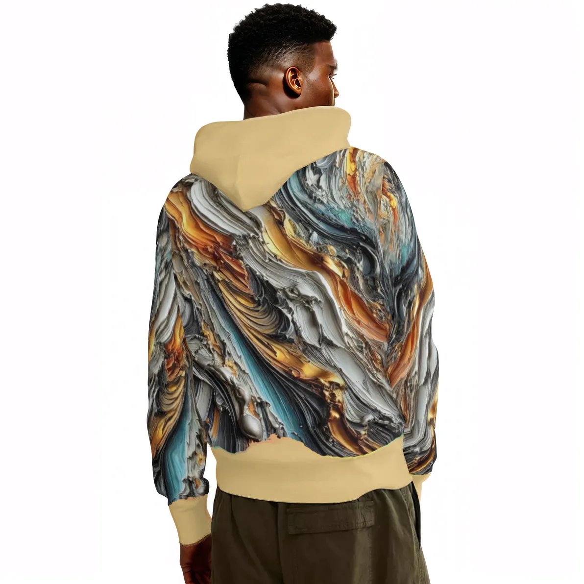 Men's Adult Hoodie Set with Double-Layer Hood "Abstract Paint Print"