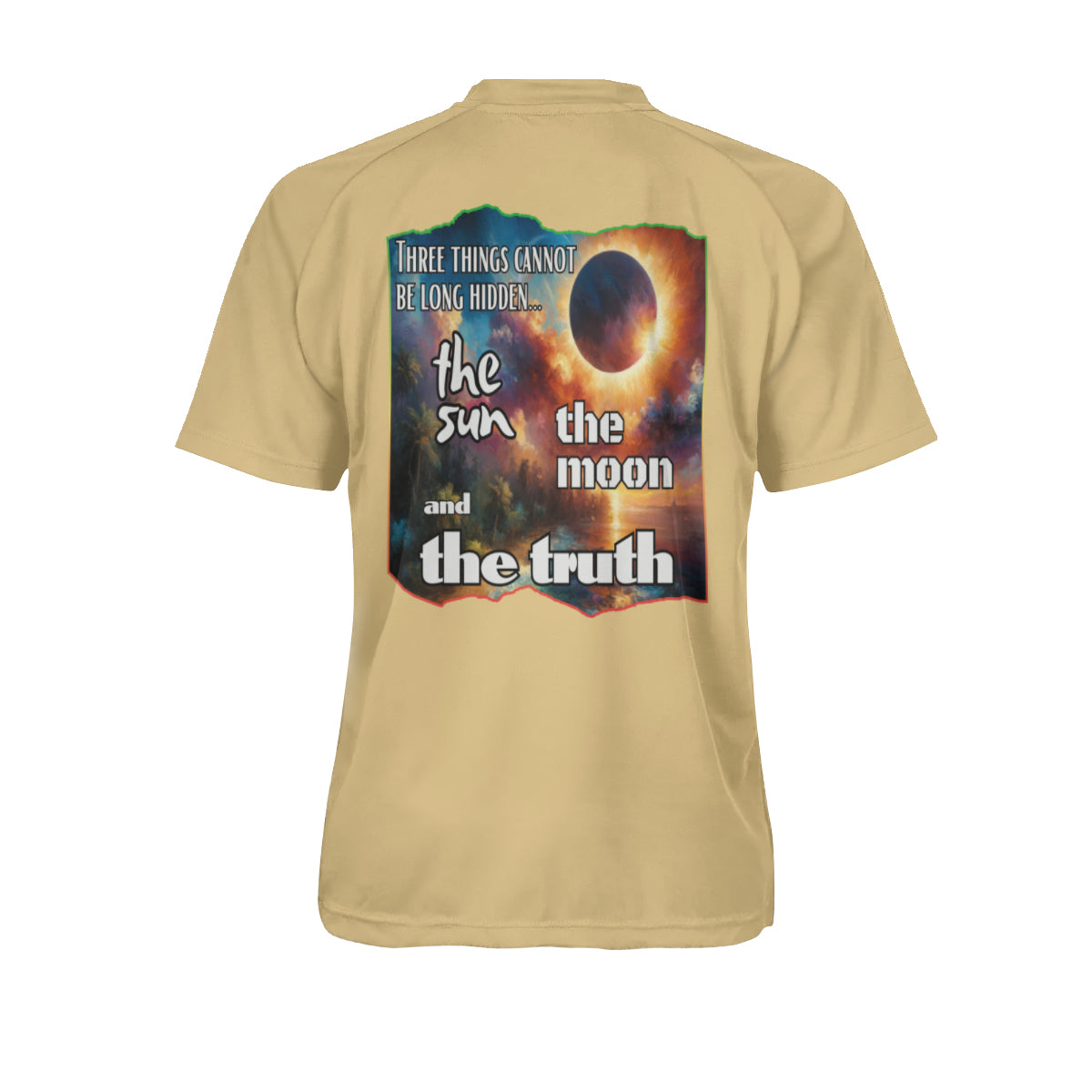 Men's V-Neck Polyester T-Shirt "The Sun, The Moon, The Truth"