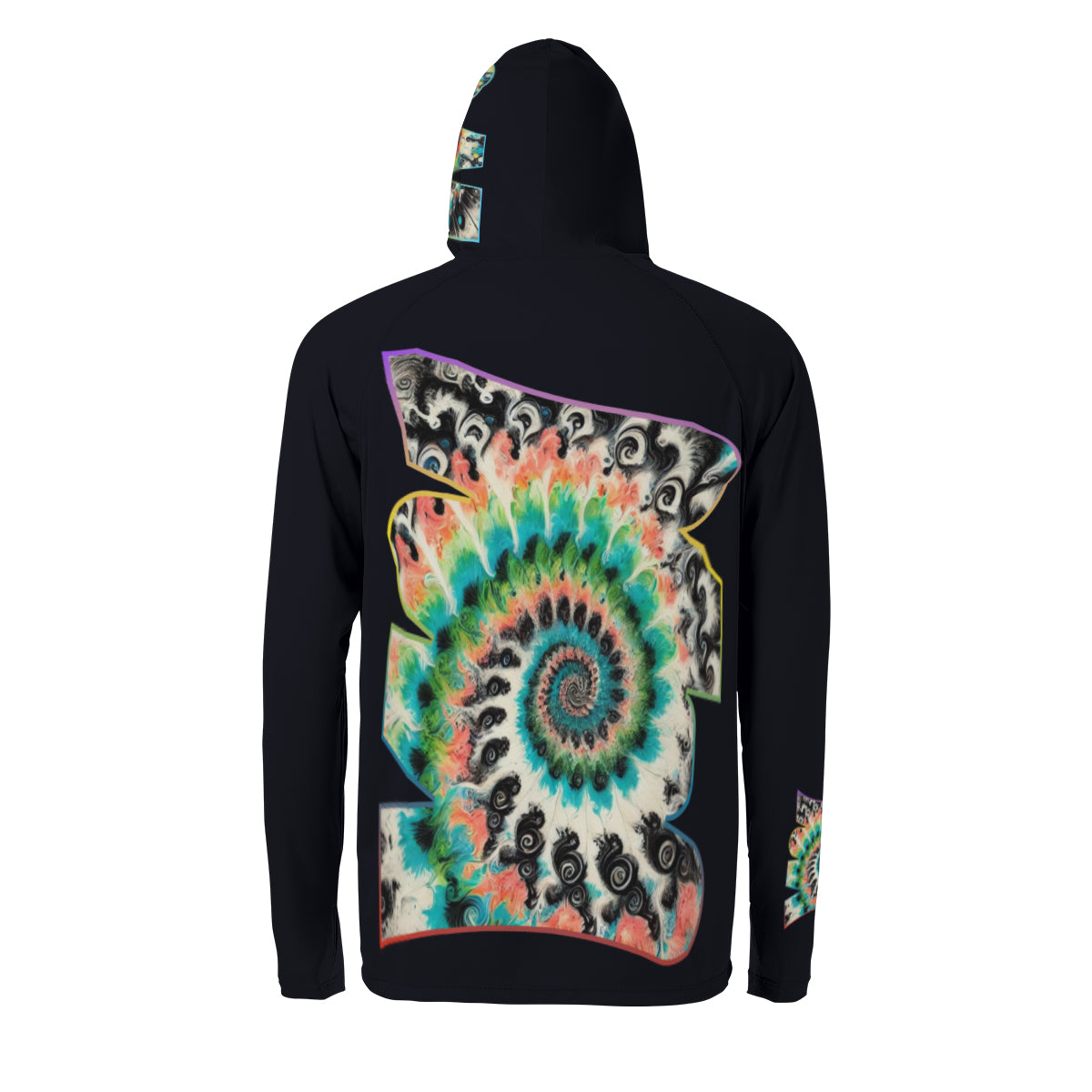 Men's Sun Protection Long Sleeve Hoodie "Abstract Tie-Dye"