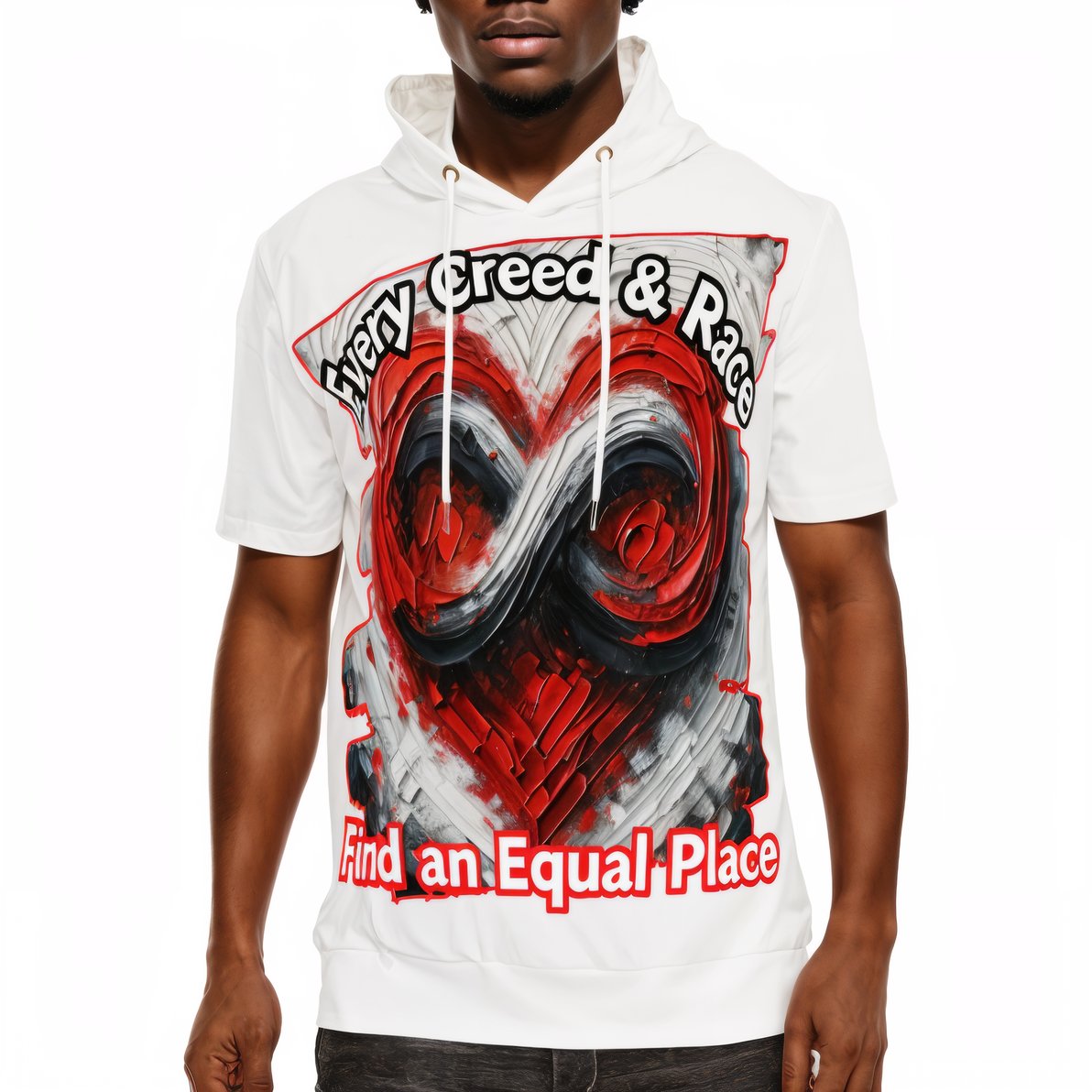 Men’s Cotton Hooded T-Shirt "Every Creed..." Trinidad Pride