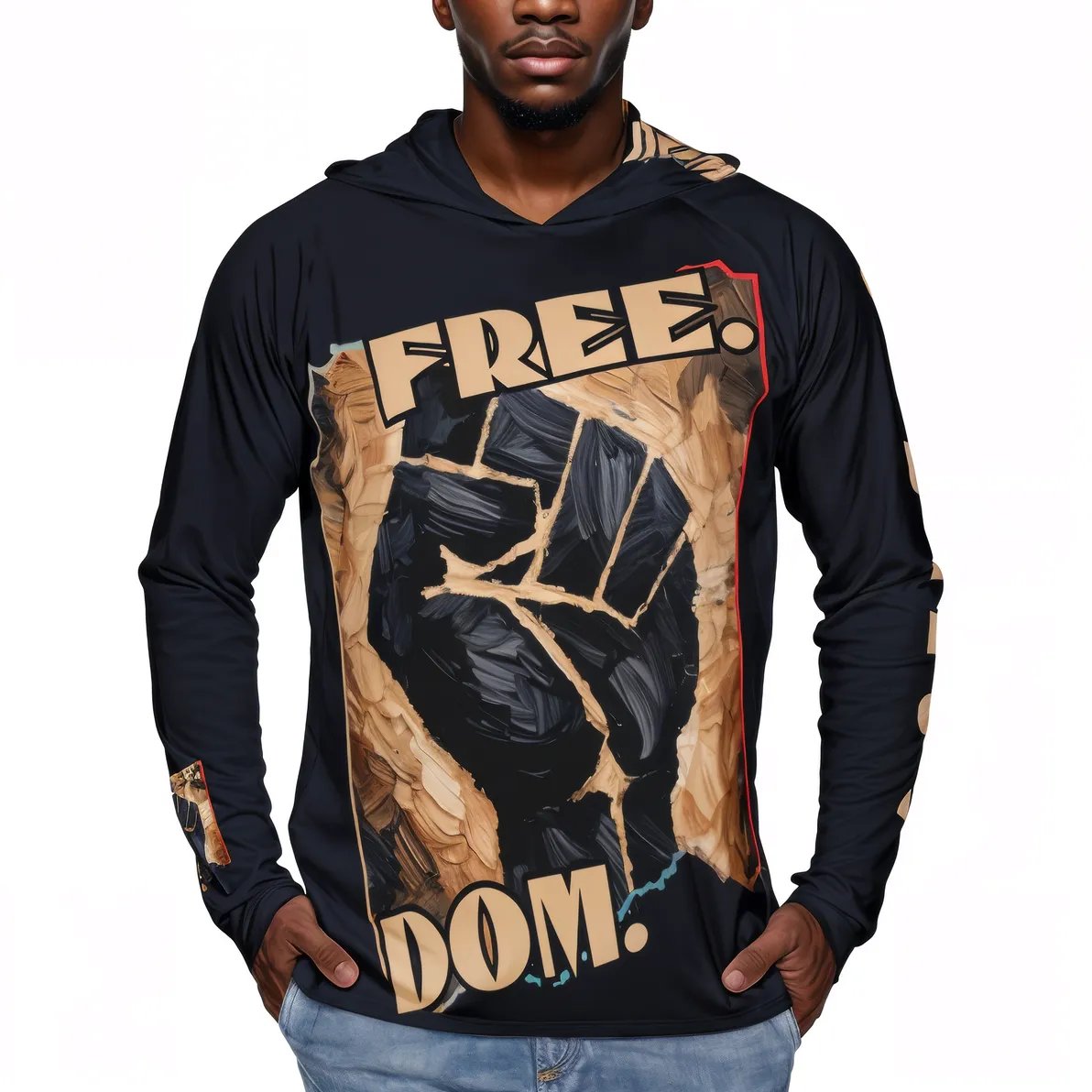 Men's Sun Protection Long Sleeve Hoodie | "Free.Dom."