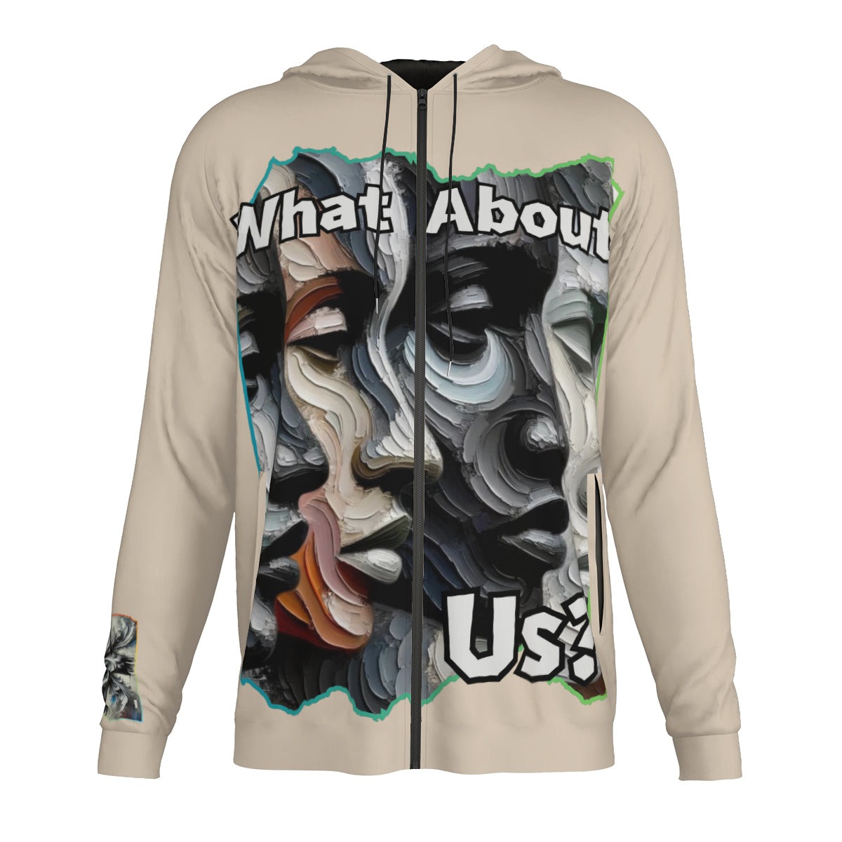 Men's Lightweight Zip Up Hoodie | Polyester "What About Us"