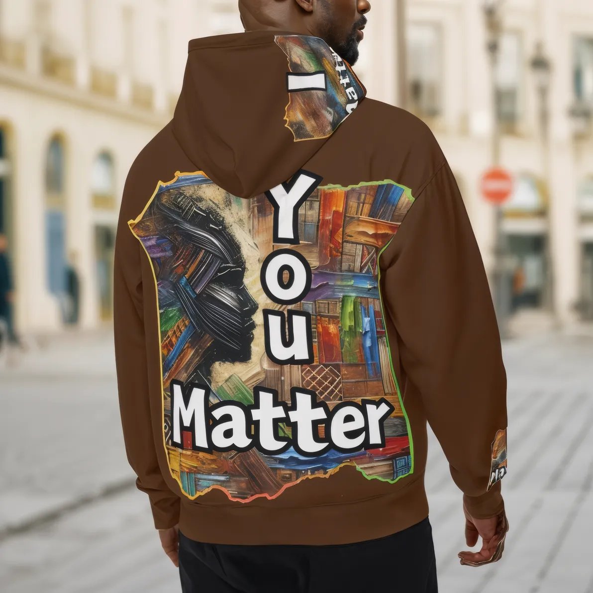 Men’s Plush Fleece Lined Hoodie "I Matter, You Matter"