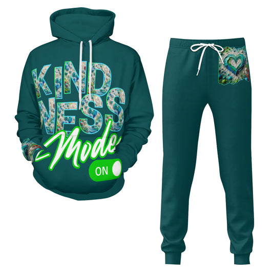 Men's Adult Hoodie Set with Double-Layer Hood "Kindness Mode: On"