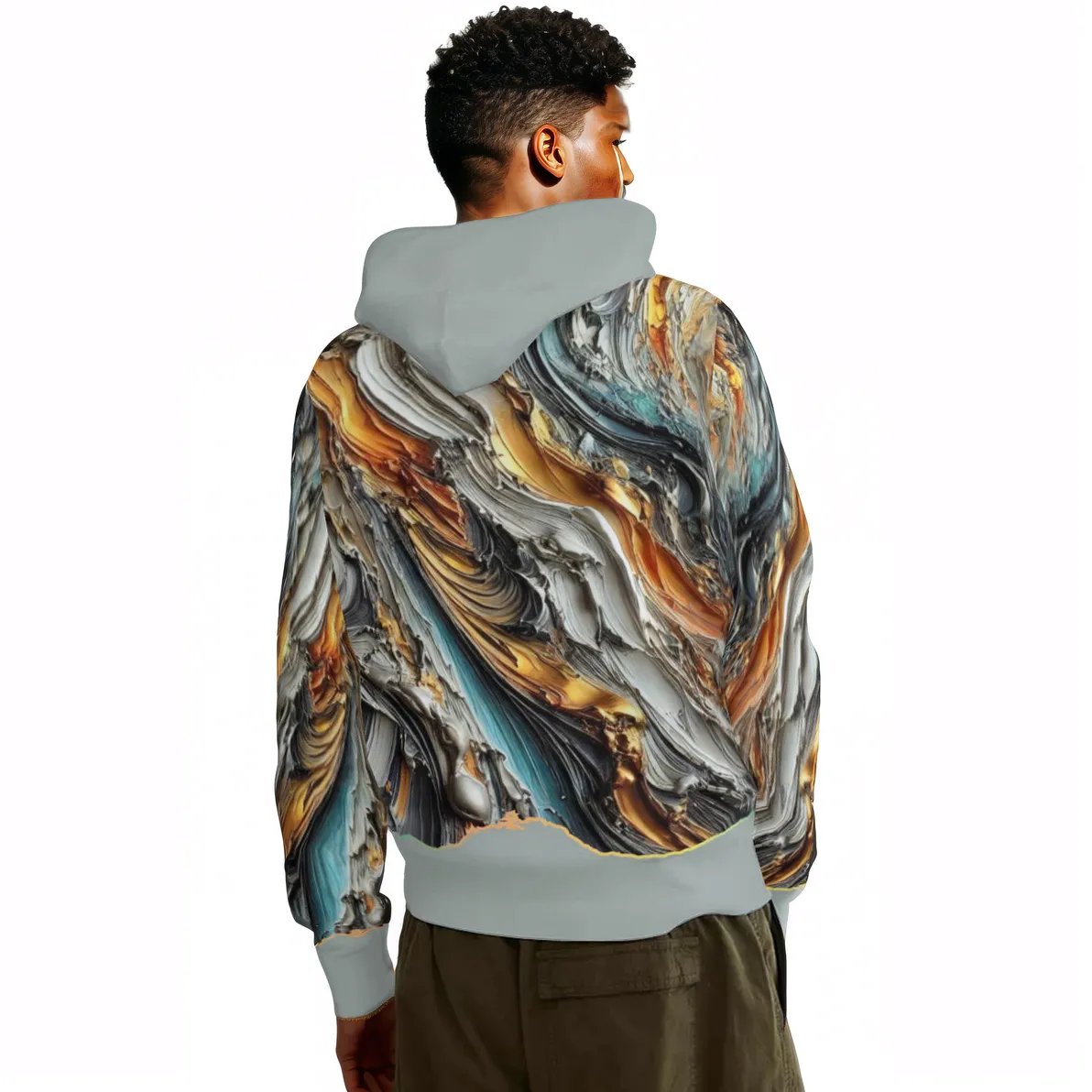 Men's Adult Hoodie Set with Double-Layer Hood "Abstract Paint Print"