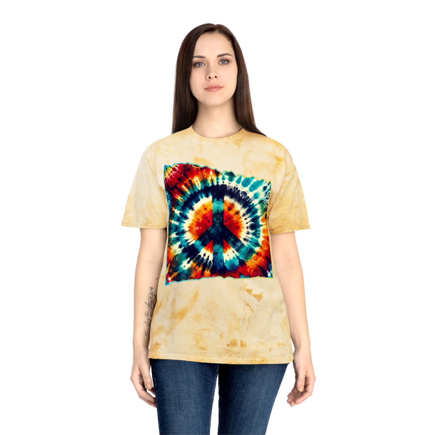 Unisex Color Blast T-Shirt "Peace" One World, Self-Love, Anti-Racism, One Love, Unity, Inclusion, Diversity, Immigrant Outsiders, Cultural Identity, Black Excellence Empowerment Inspiration, FashionWithPurpose, ConsciousClothing