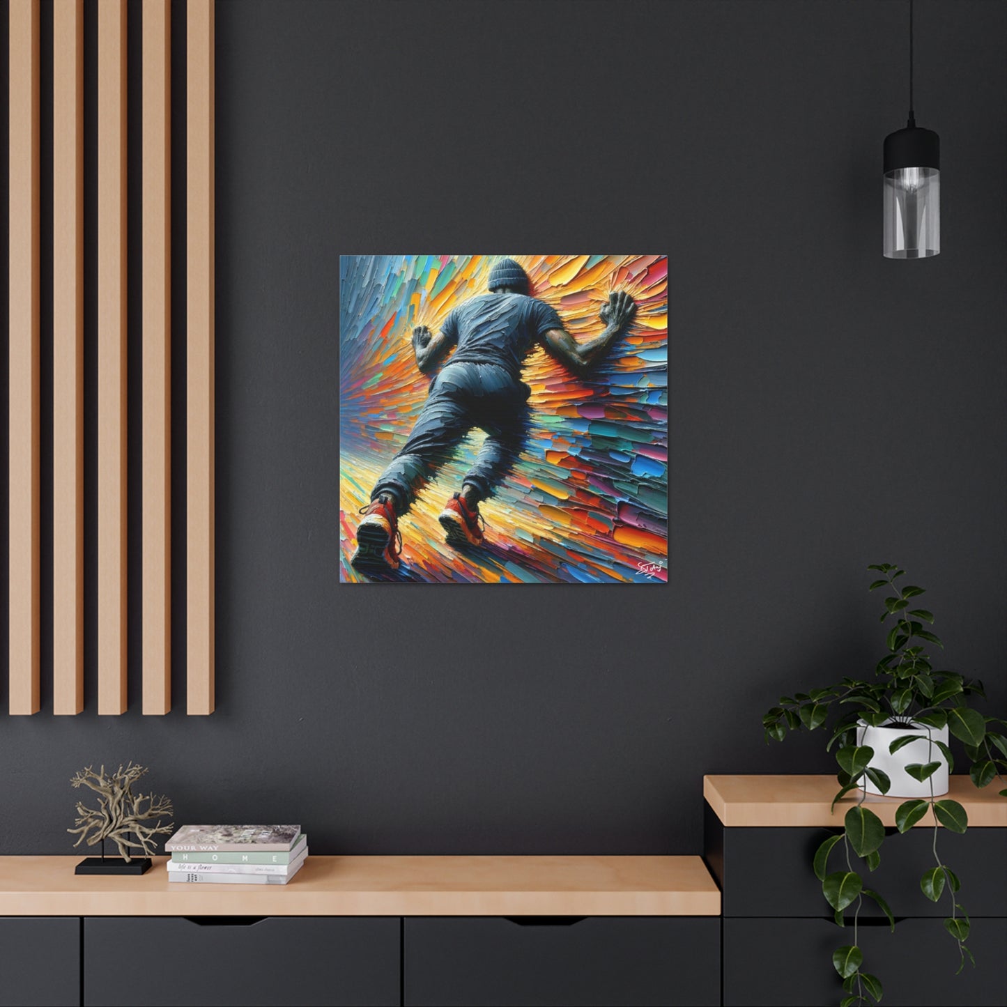 Art Print, Afro-Caribbean Man "The Resistance," Oil Finish, West Indian Ethnicity, Cultural, Heritage, Semi-Abstract, Canvas Gallery Wrap