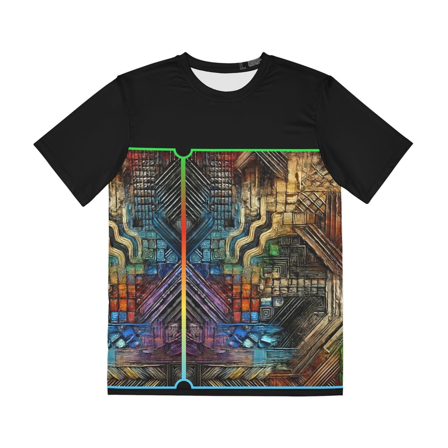 Men's Brushed Polyester Short Sleeve Tee (AOP), "Abstract African Print"