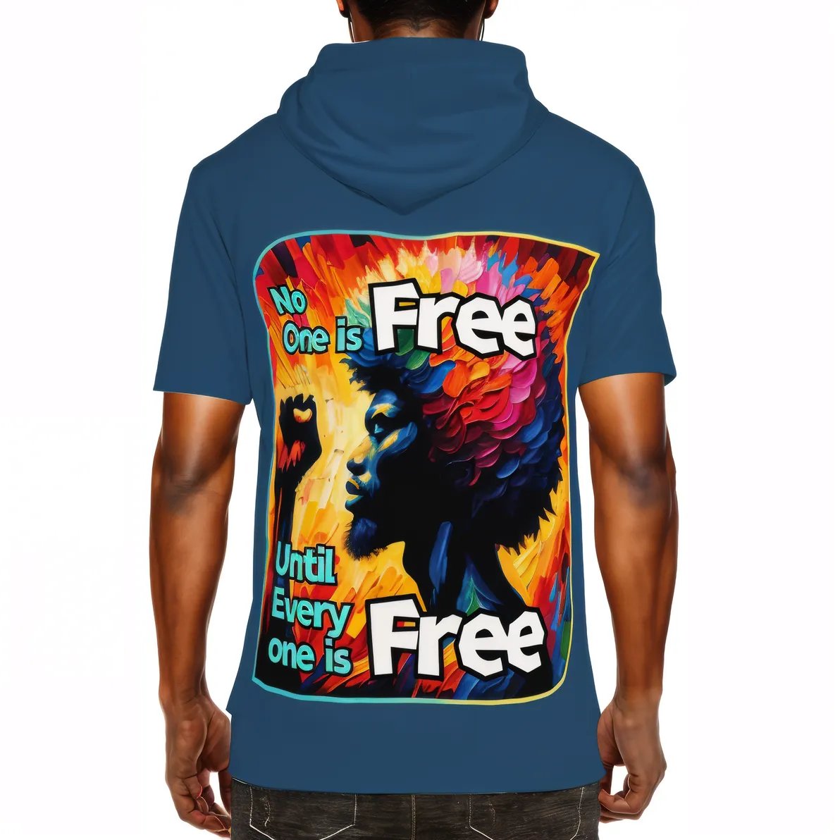 Men’s Cotton Hooded T-Shirt "The Function Of Freedom"