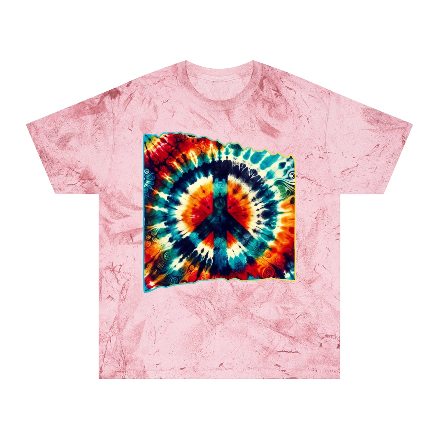 Unisex Color Blast T-Shirt "Peace" One World, Self-Love, Anti-Racism, One Love, Unity, Inclusion, Diversity, Immigrant Outsiders, Cultural Identity, Black Excellence Empowerment Inspiration, FashionWithPurpose, ConsciousClothing