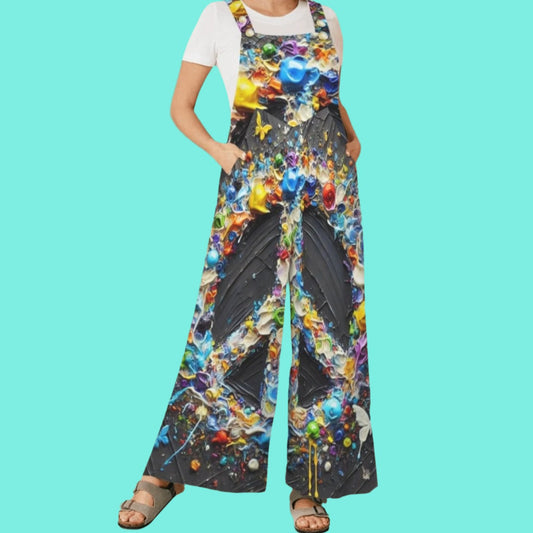 Loose Fit Wide Leg Jumpsuit (Peace & Love)