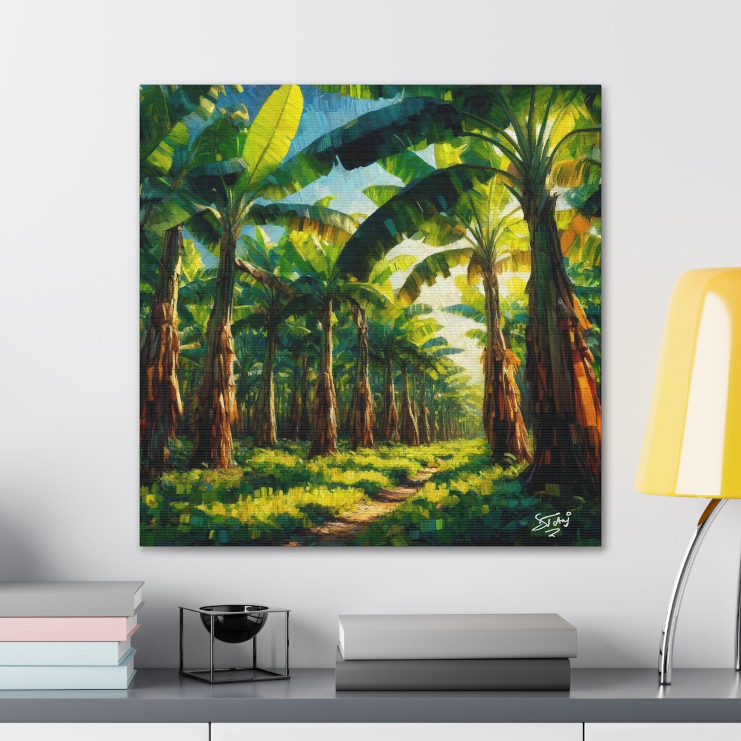 Art Print, Banana Tree Farm, Jamaica, West Indian Art, Canvas Gallery Wraps