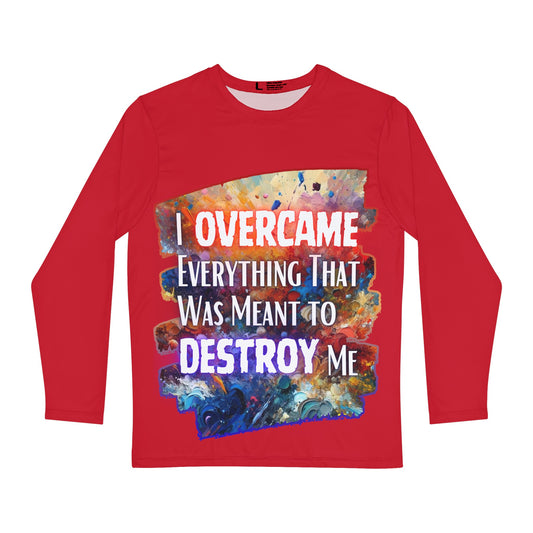 Men's Brushed Polyester Long Sleeve Shirt (AOP) "I Overcame Everything..."