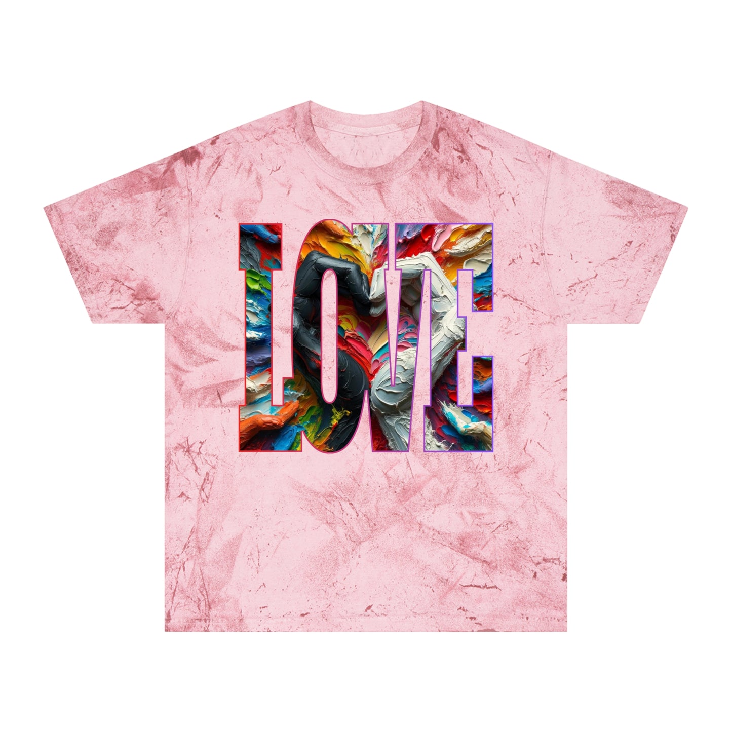 Unisex Color Blast T-Shirt "Love..." One World, Self-Love, Anti-Racism, One Love, Unity, Inclusion, Diversity, Immigrant Outsiders, Cultural Identity, Black Excellence Empowerment Inspiration, FashionWithPurpose, ConsciousClothing