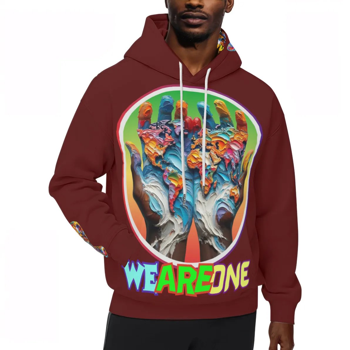 Men’s Plush Fleece Lined Hoodie "We Are One"