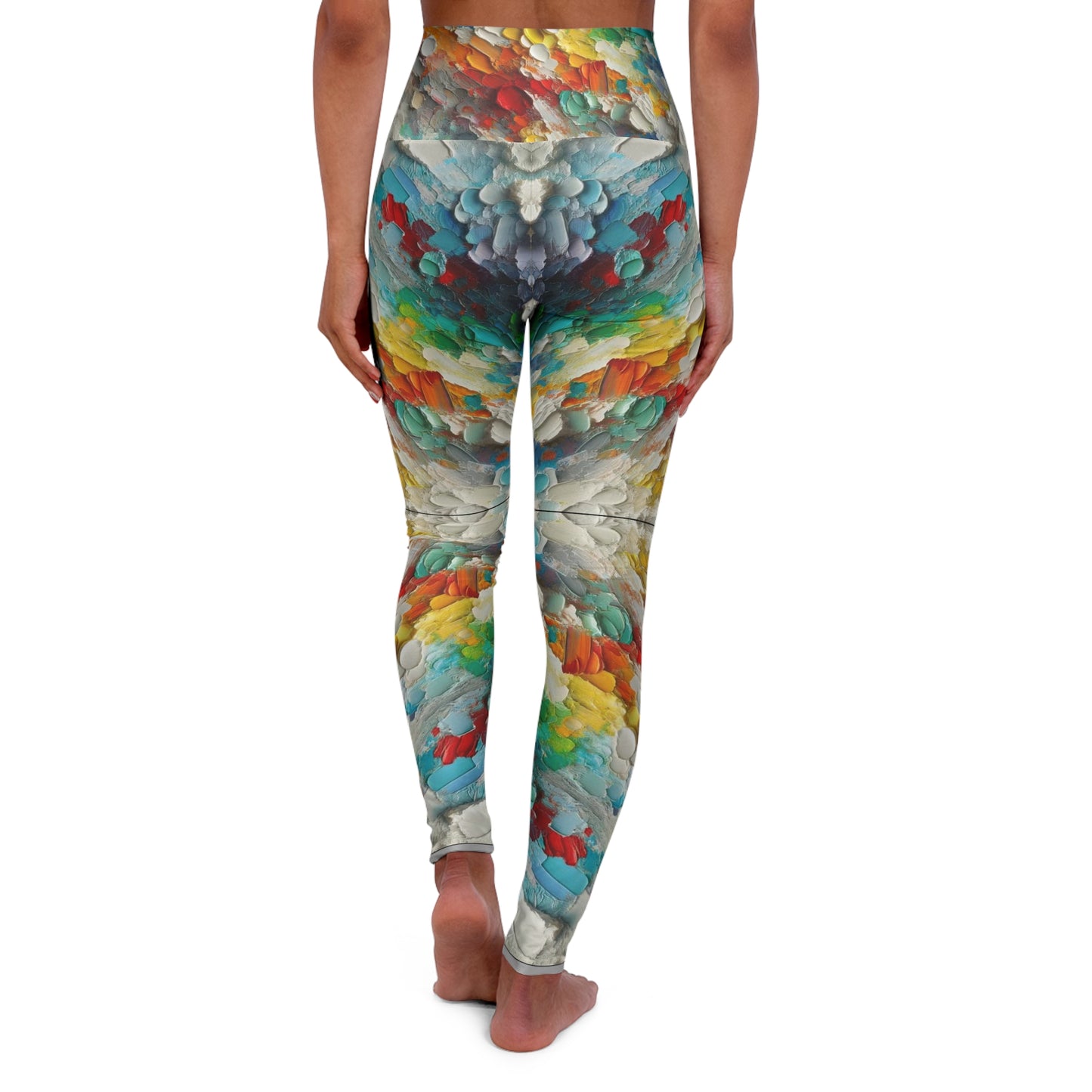 High Waisted Yoga Leggings (AOP) Abstract Print