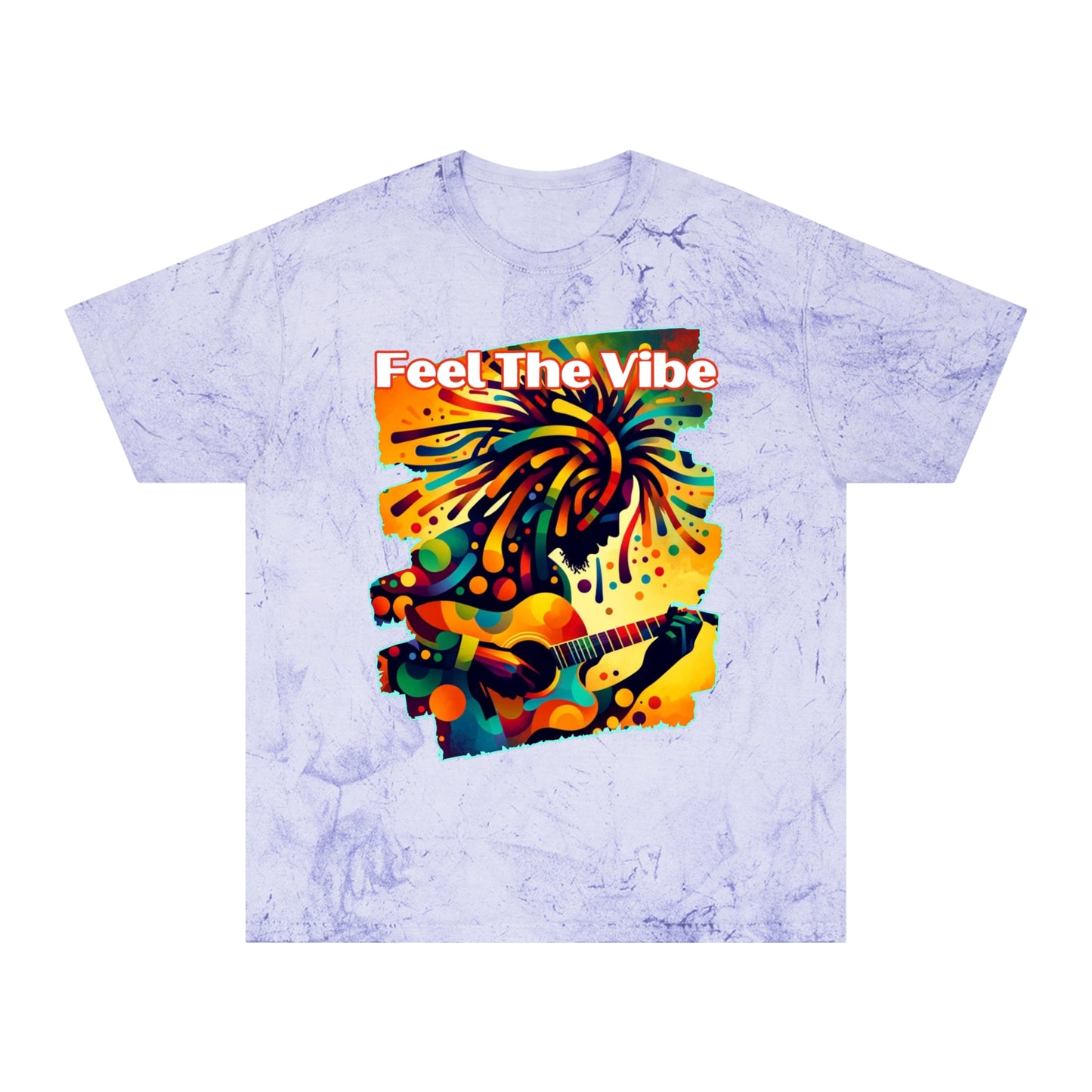 Unisex Color Blast T-Shirt "Feel The Vibe" One World, Self-Love, Anti-Racism, One Love, Unity, Inclusion, Diversity, Immigrant Outsiders, Cultural Identity, Black Excellence Empowerment Inspiration, FashionWithPurpose, ConsciousClothing, Caribbean Culture