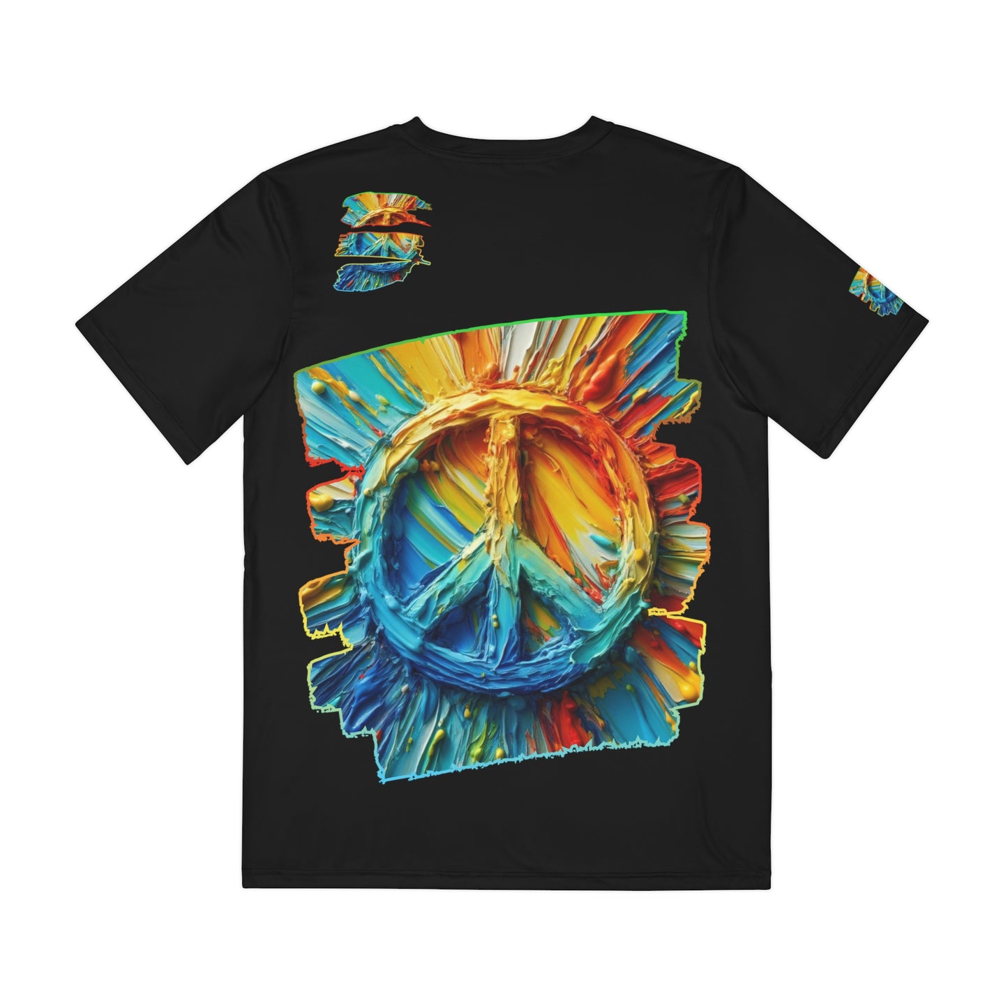 Men's Brushed Polyester Short Sleeve Tee (AOP), "PEACE"