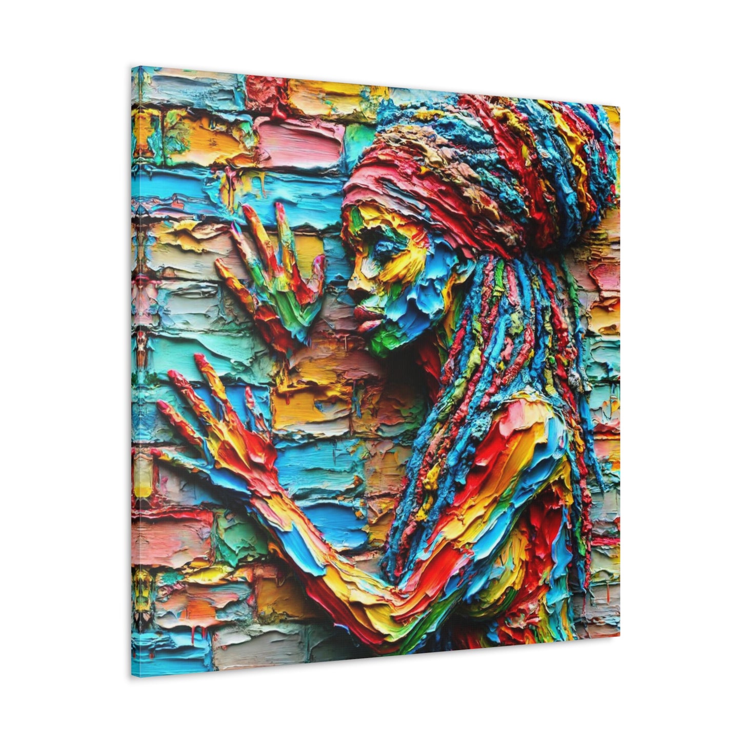 Art Print, Afro-Caribbean Woman, "Tryin' to Be Invisible" Abstract Oil Finish, West Indian Ethnicity, Cultural, Heritage, Abstract, Canvas Gallery Wrap