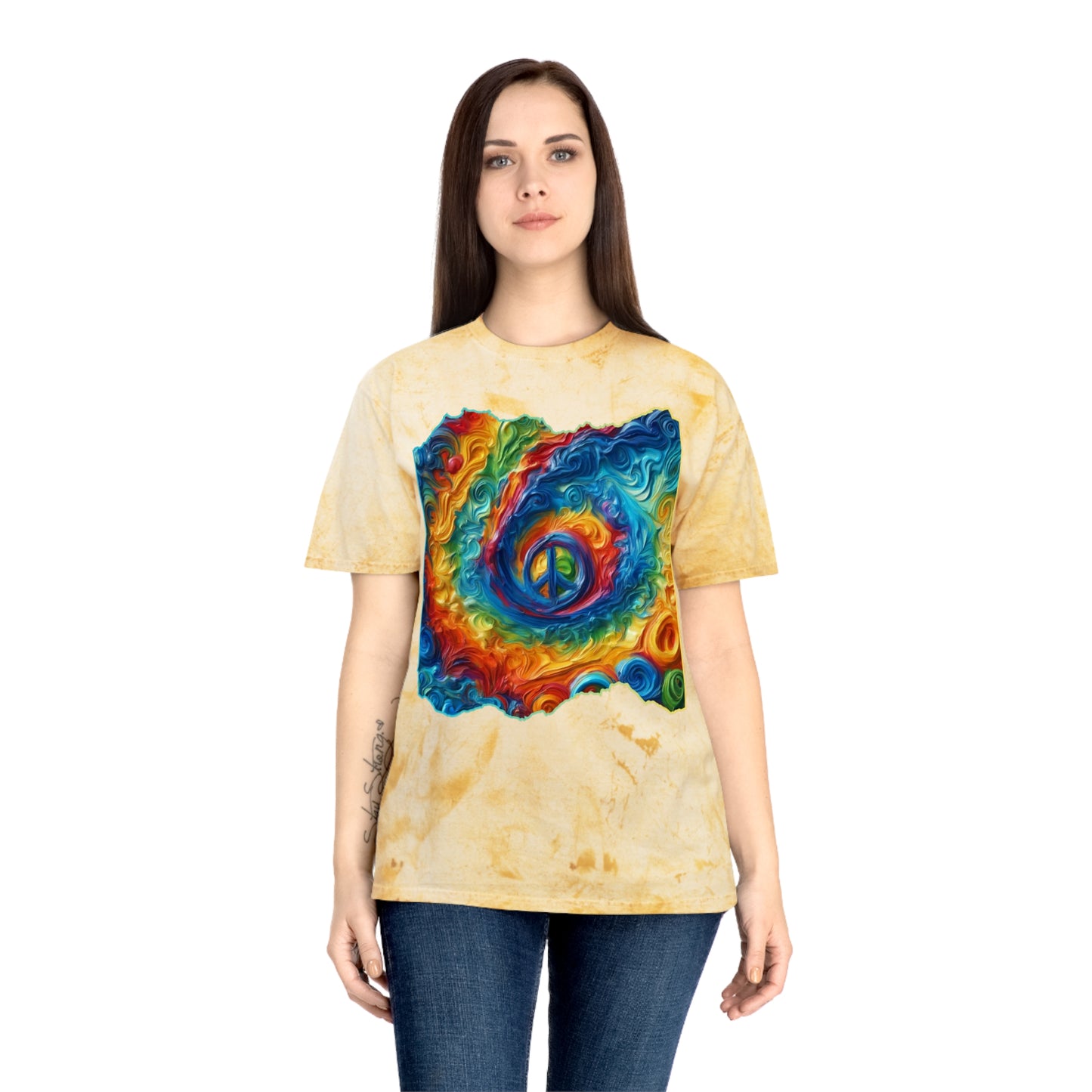 Unisex Color Blast T-Shirt "Peace" One World, Self-Love, Anti-Racism, One Love, Unity, Inclusion, Diversity, Immigrant Outsiders, Cultural Identity, Black Excellence Empowerment, Inspiration