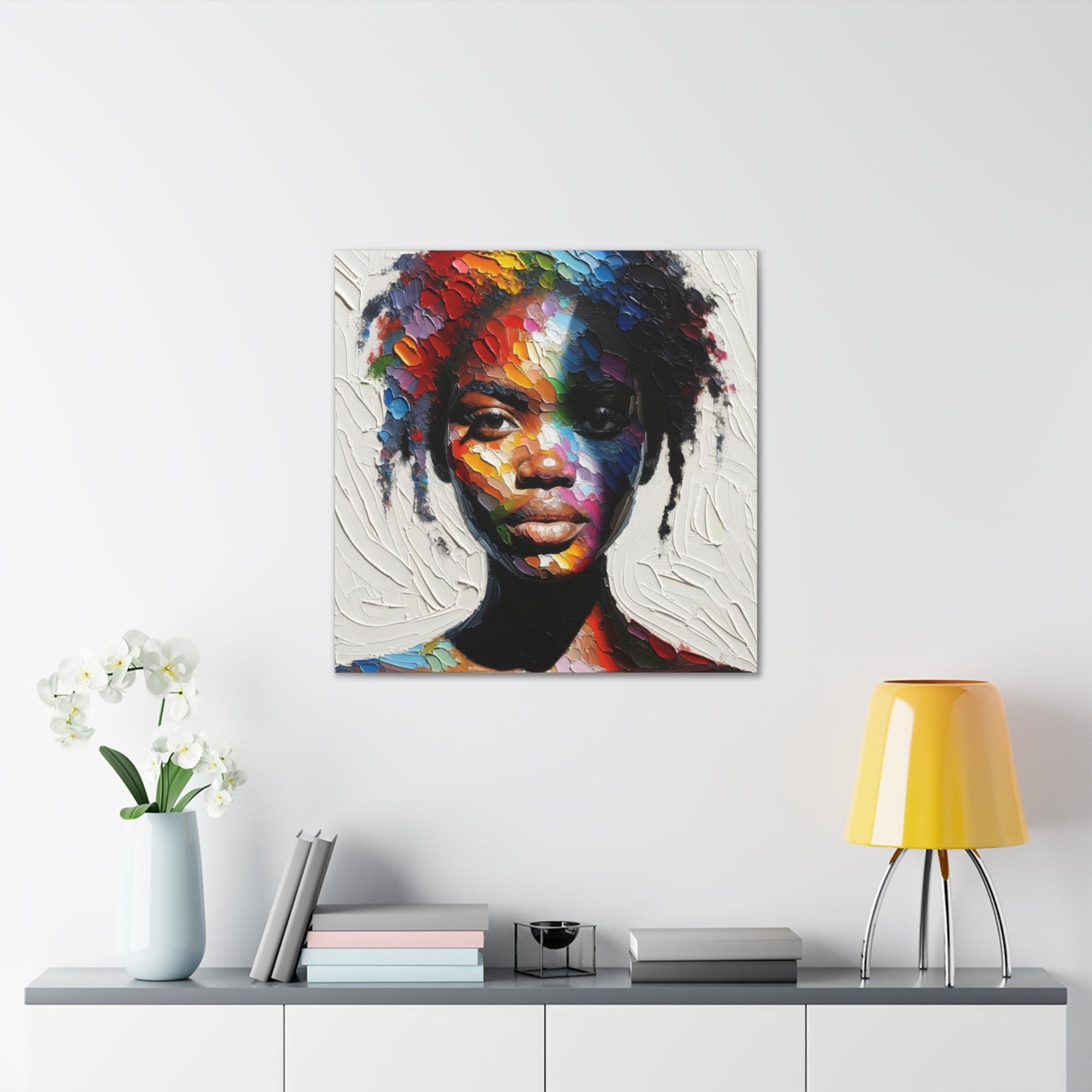 Art Print, Afro-Caribbean Woman, Oil Finish, West Indian Ethnicity, Cultural, Heritage, Semi-Abstract, Canvas Gallery Wrap