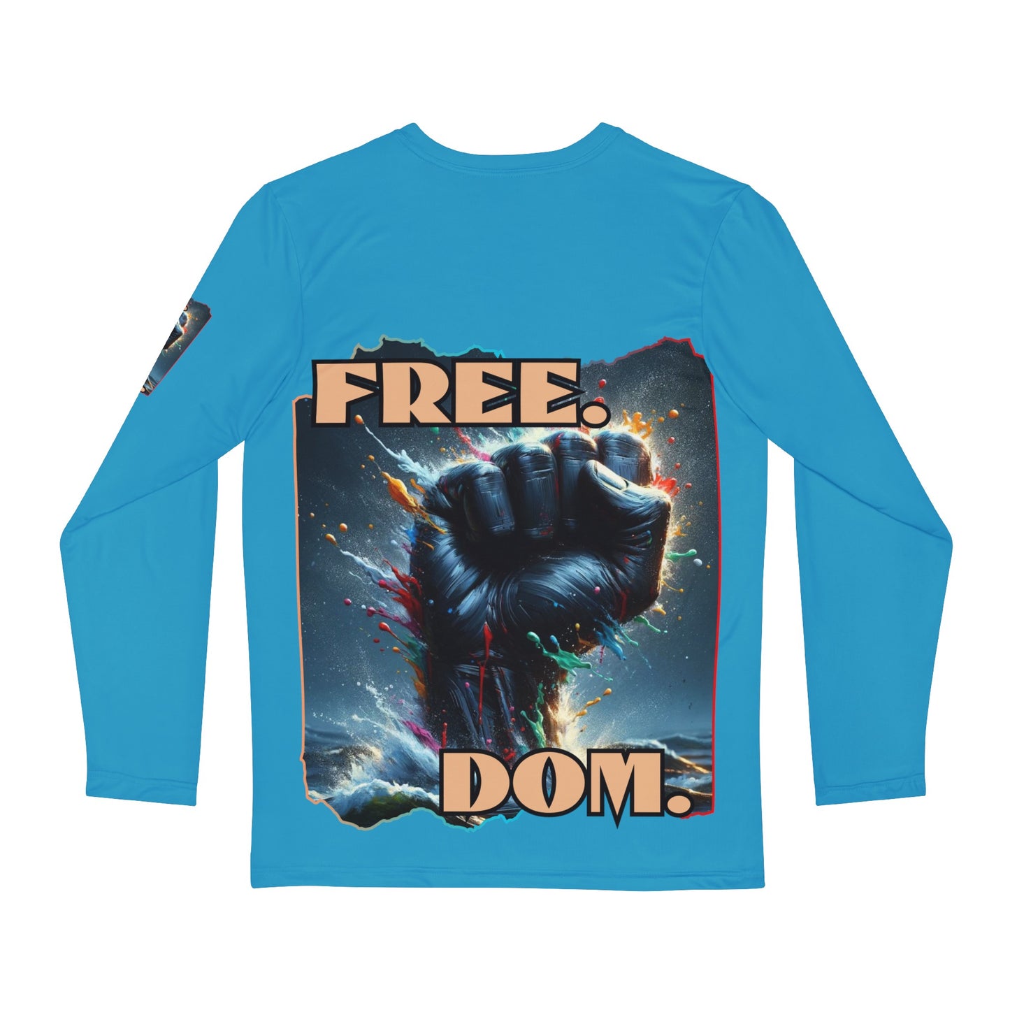 Men's Brushed Polyester Long Sleeve Shirt (AOP) "FREE.DOM."