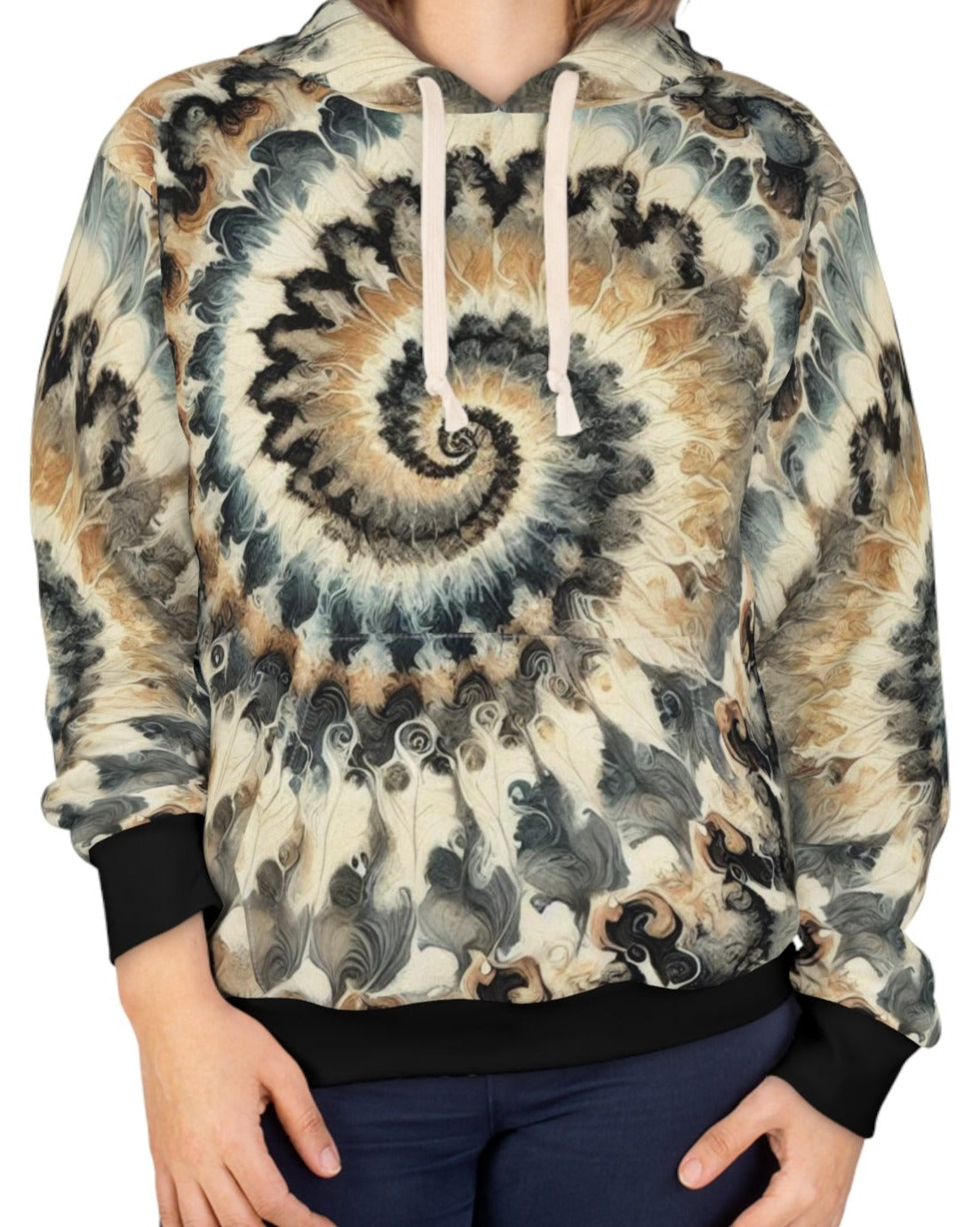 Unisex Pullover Hoodie (AOP) Abstract/Afrocentric/Tie-Dye