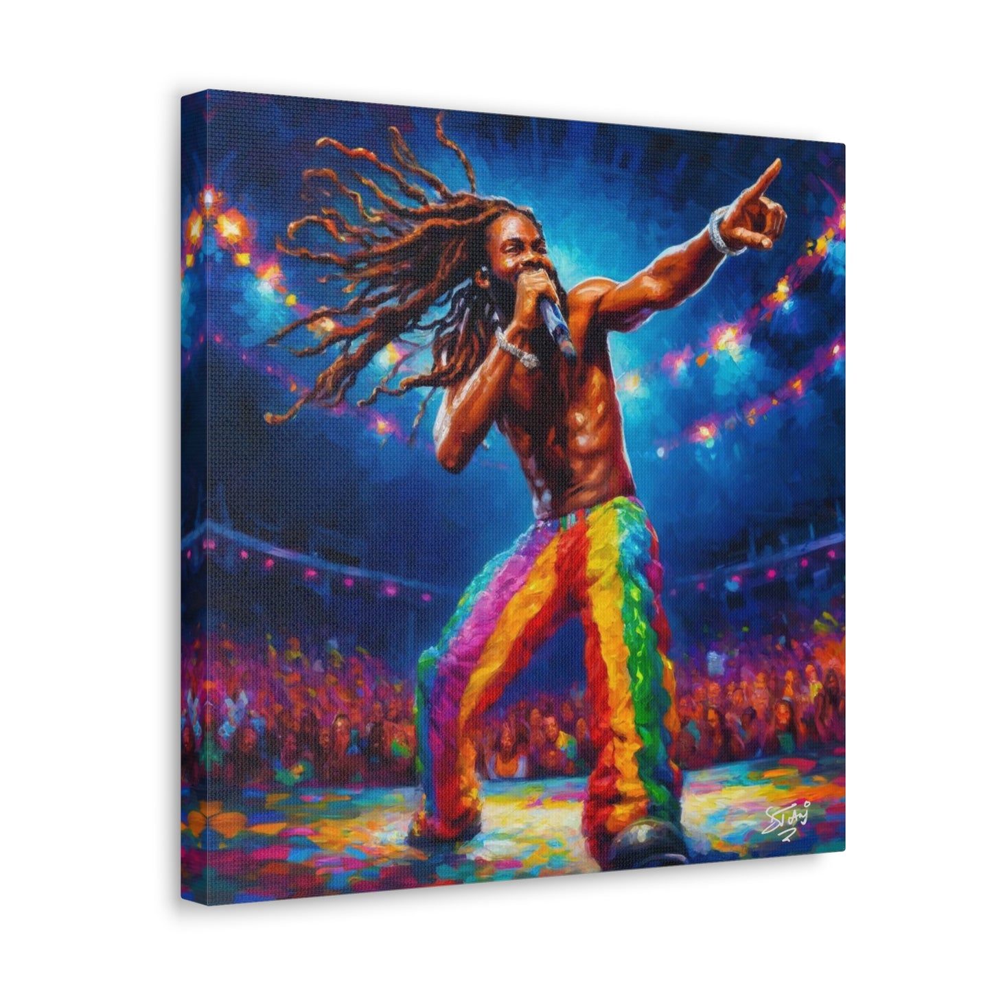 Art Print, Soca Artist, Oil Finish, West Indian Ethnicity, Cultural, Heritage, Abstract, Canvas Gallery Wrap