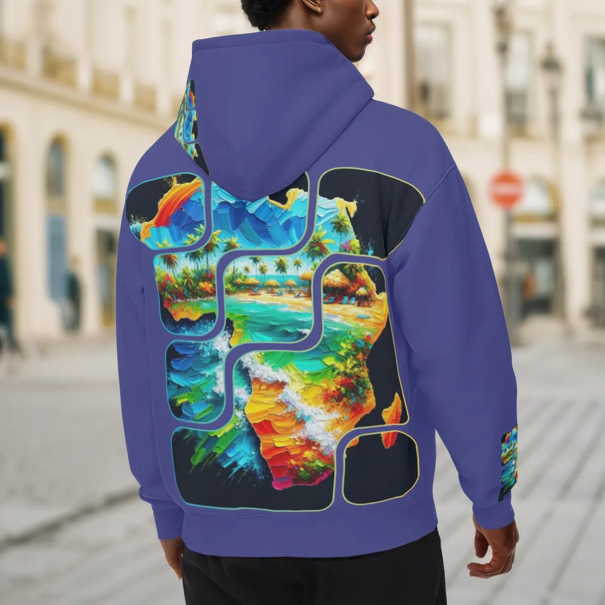 Men’s Plush Fleece Lined Hoodie "From Africa to the Caribbean"