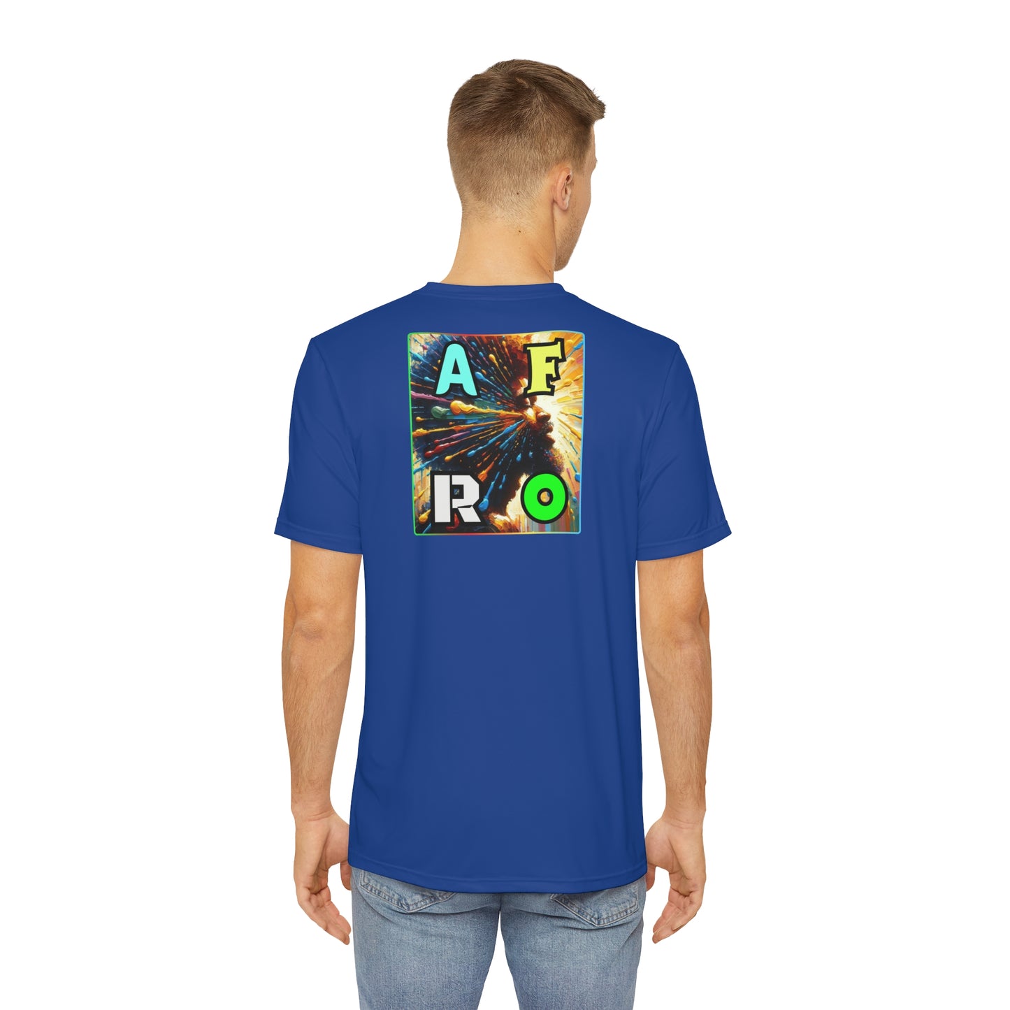 Men's Brushed Polyester Short Sleeve Tee (AOP), "AFRO"