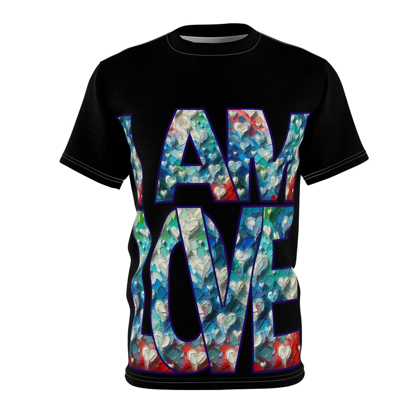 Unisex Cut & Sew Tee (AOP), "I Am Love"