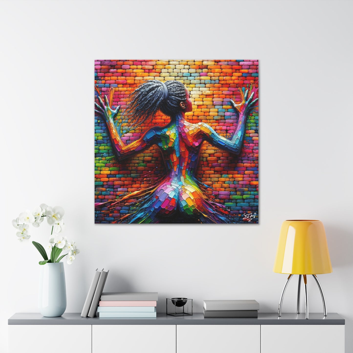 Art Print, Afro-Caribbean Woman, Oil Finish, West Indian Ethnicity, Cultural, Heritage, Semi-Abstract, Canvas Gallery Wrap