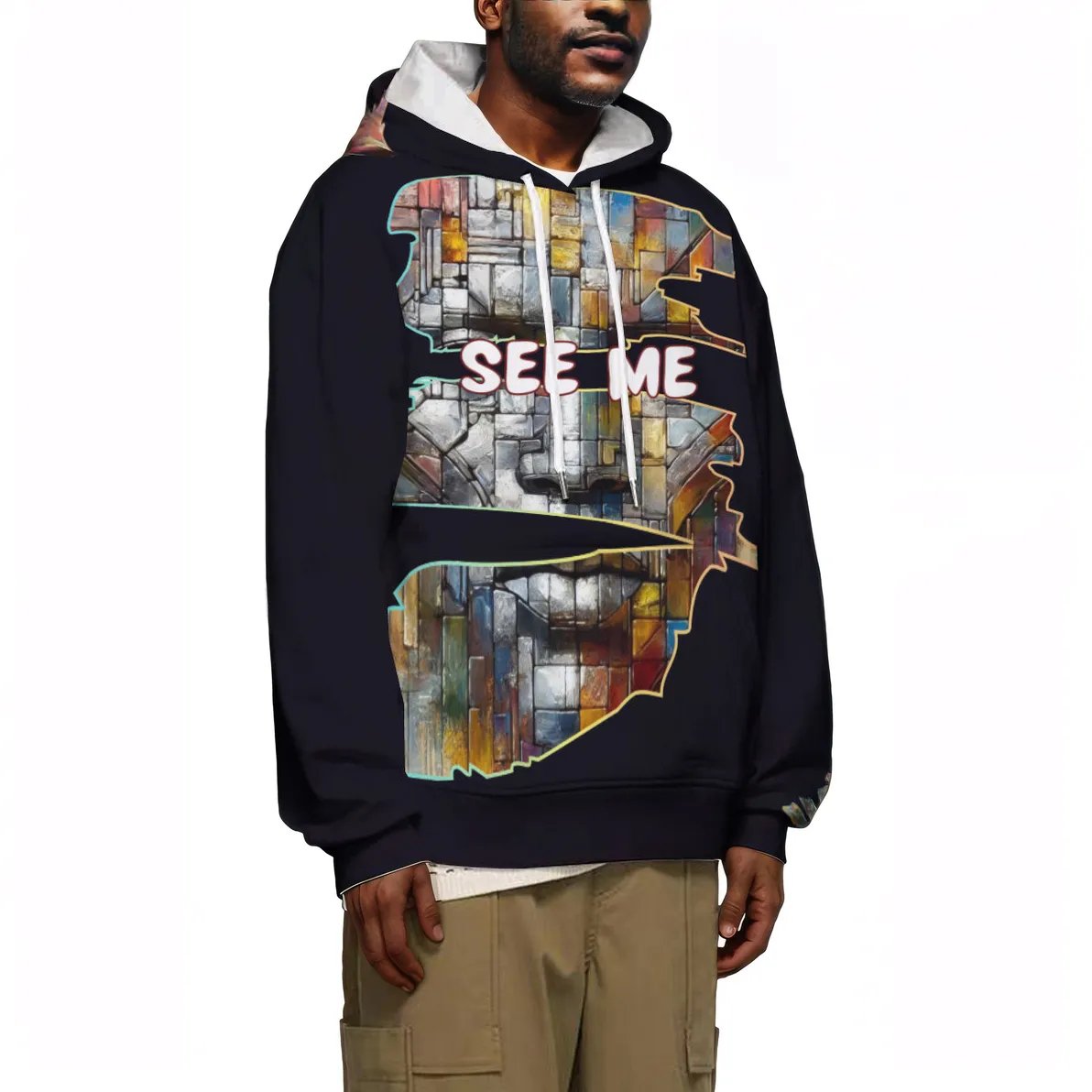 Men's Lightweight Hoodie | 200GSM Air Layer Fabric - "See Me"