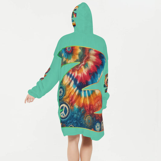 Flannel Sleeper Blanket Hoodie | "Peace Design"