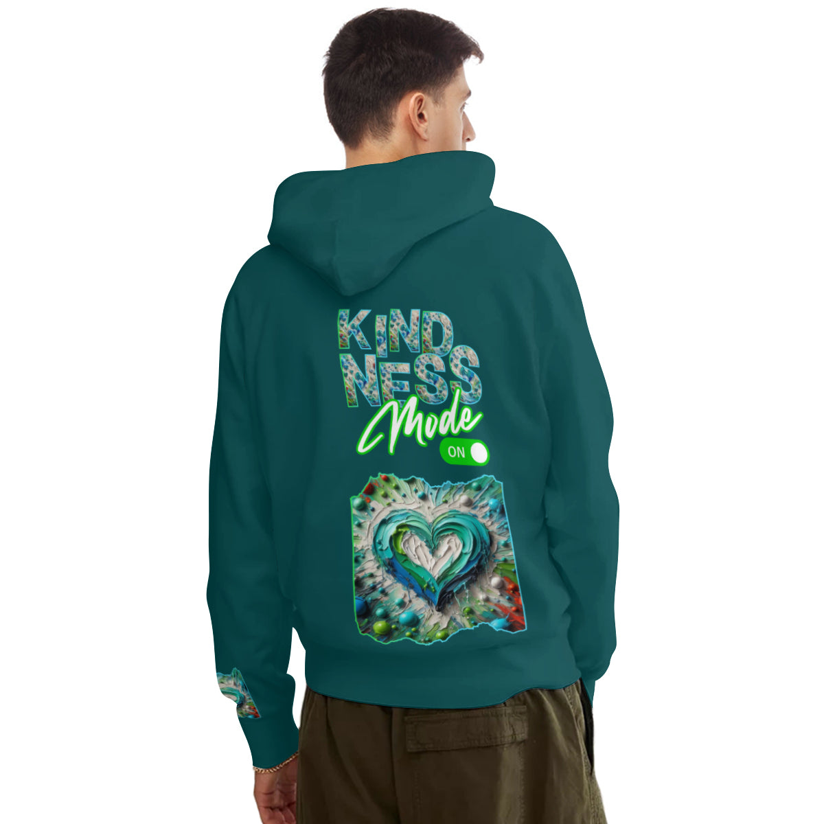 Men's Adult Hoodie Set with Double-Layer Hood "Kindness Mode: On"