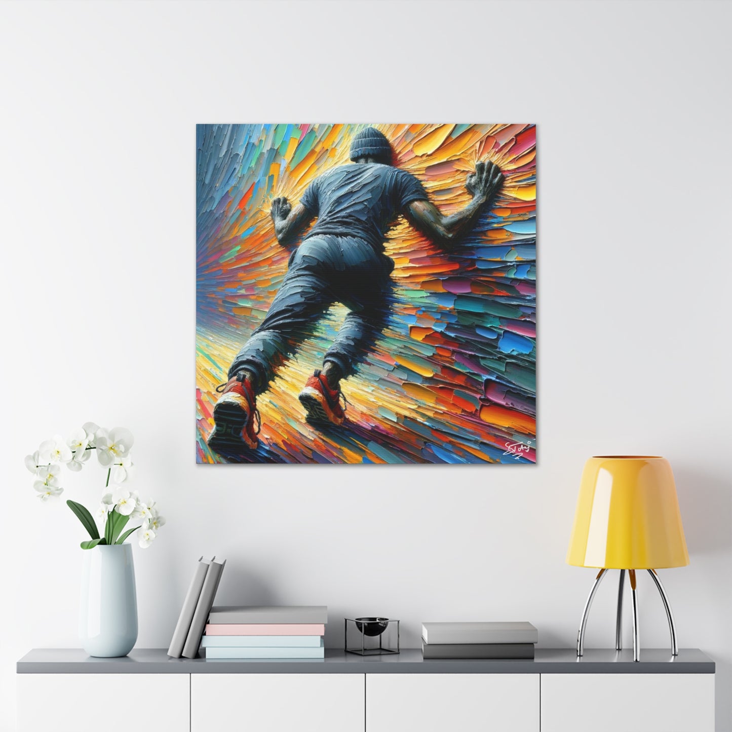 Art Print, Afro-Caribbean Man "The Resistance," Oil Finish, West Indian Ethnicity, Cultural, Heritage, Semi-Abstract, Canvas Gallery Wrap