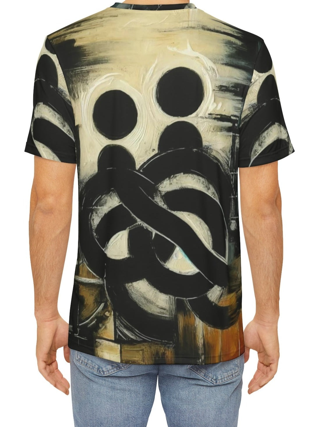 Men's Brushed Polyester Short Sleeve Tee (AOP), "Abstract African Print"