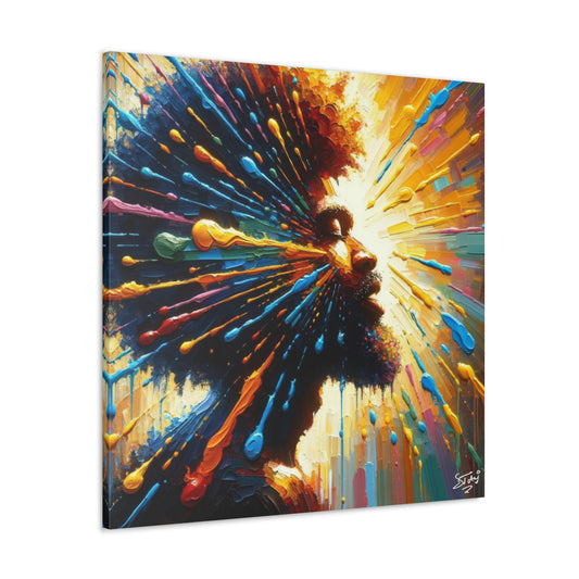 Art Print, Afro-Caribbean Man, "Seeing the Light" Oil Finish, West Indian Ethnicity, Cultural, Heritage, Abstract, Canvas Gallery Wrap