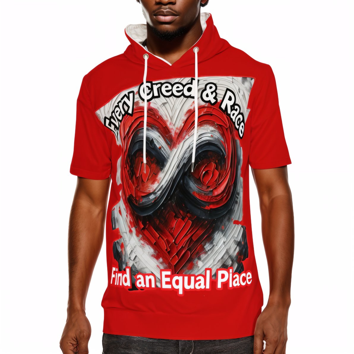 Men’s Cotton Hooded T-Shirt "Every Creed..." Trinidad Pride