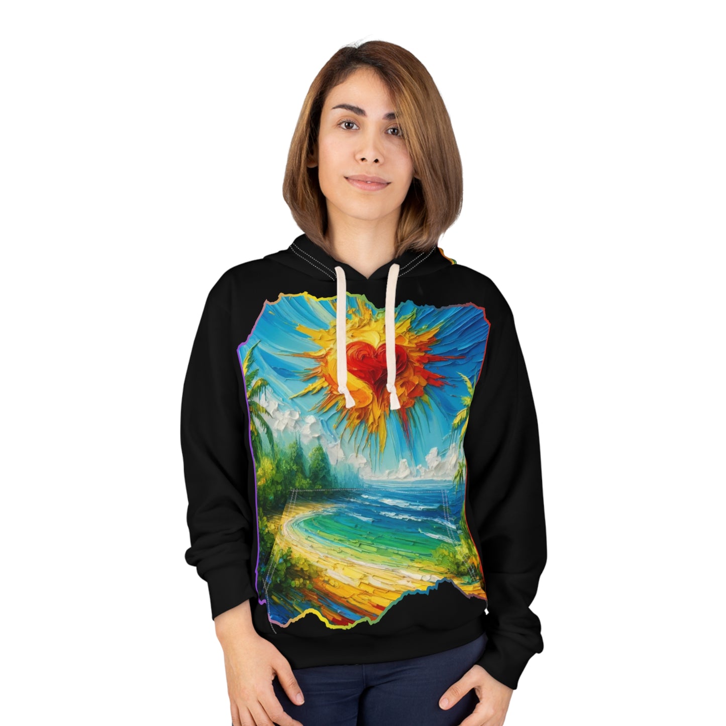 Unisex Pullover Hoodie (AOP) "Beach Print"