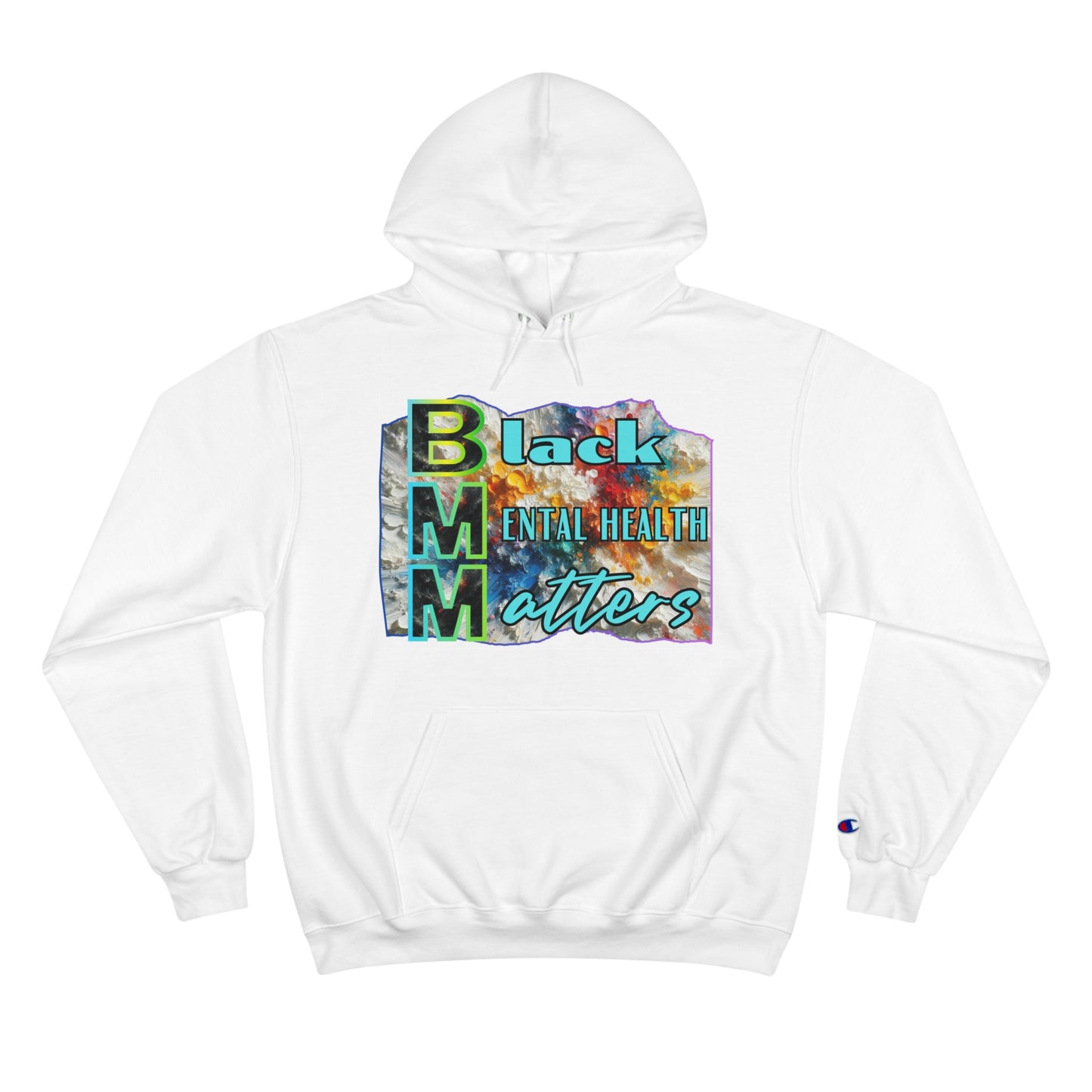 Champion Hoodie, "Black Mental Health Matters" Inclusion, Anti-Racism, Racial Justice, One Love, Unity, Diversity, Immigrant Outsiders, Caribbean Culture, FashionWithPurpose, ConsciousClothing, Cultural Identity, Black Inspiration Empowerment