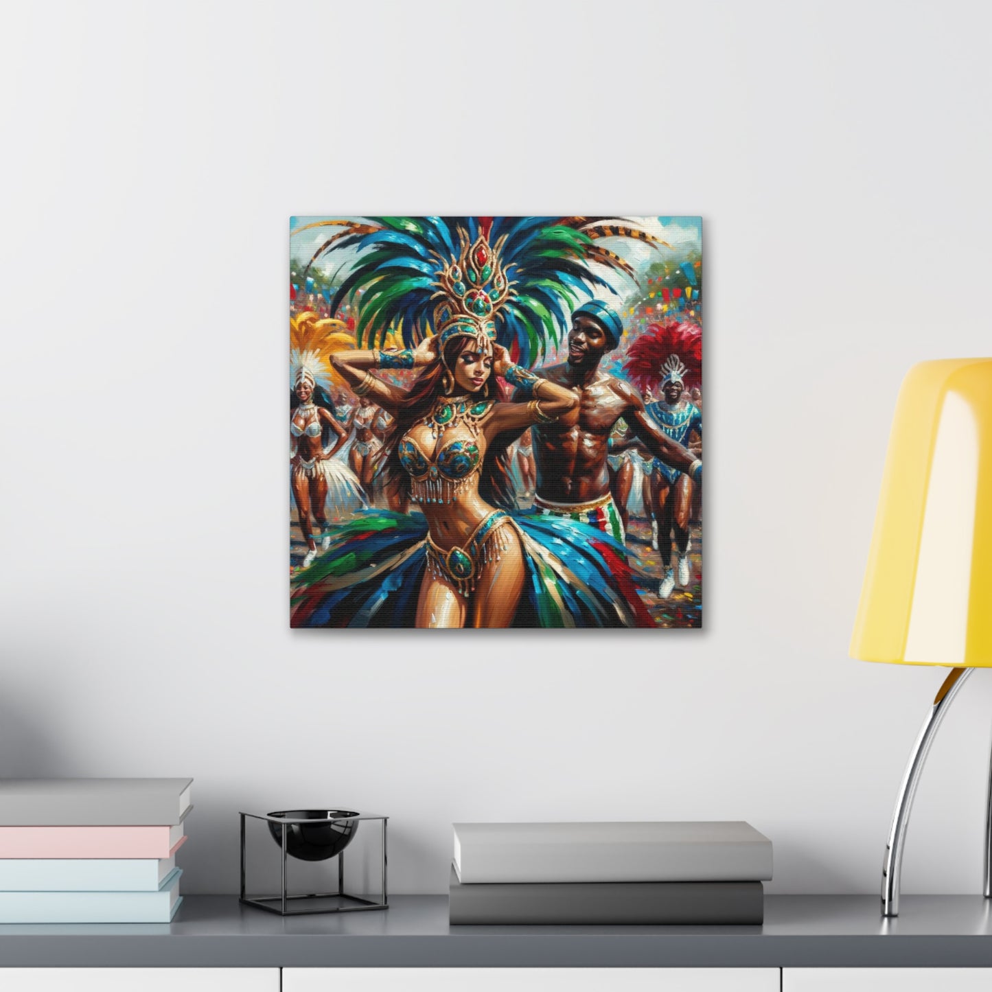 Art Print, Trini Masqueraders, Carnival, Oil Finish, West Indian Ethnicity, Cultural, Heritage, Indo & Afro Caribbean, Canvas Gallery Wraps