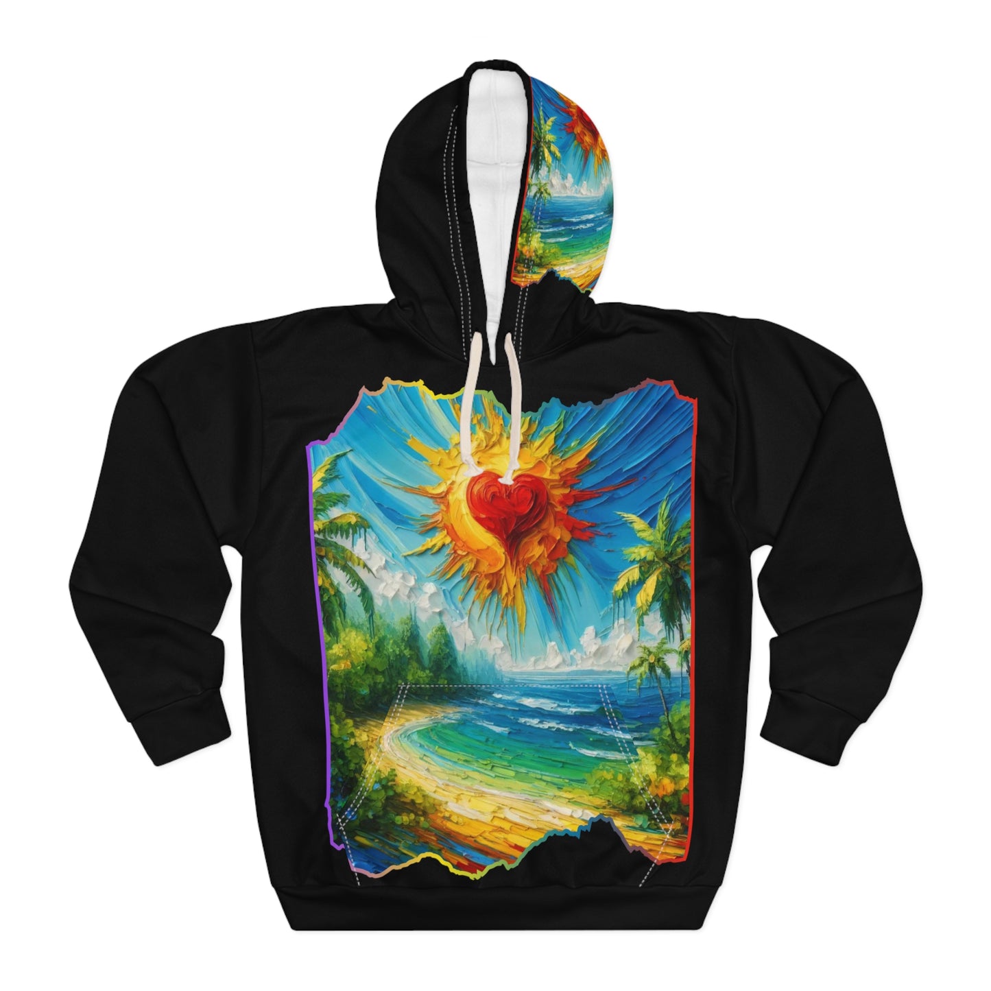 Unisex Pullover Hoodie (AOP) "Beach Print"