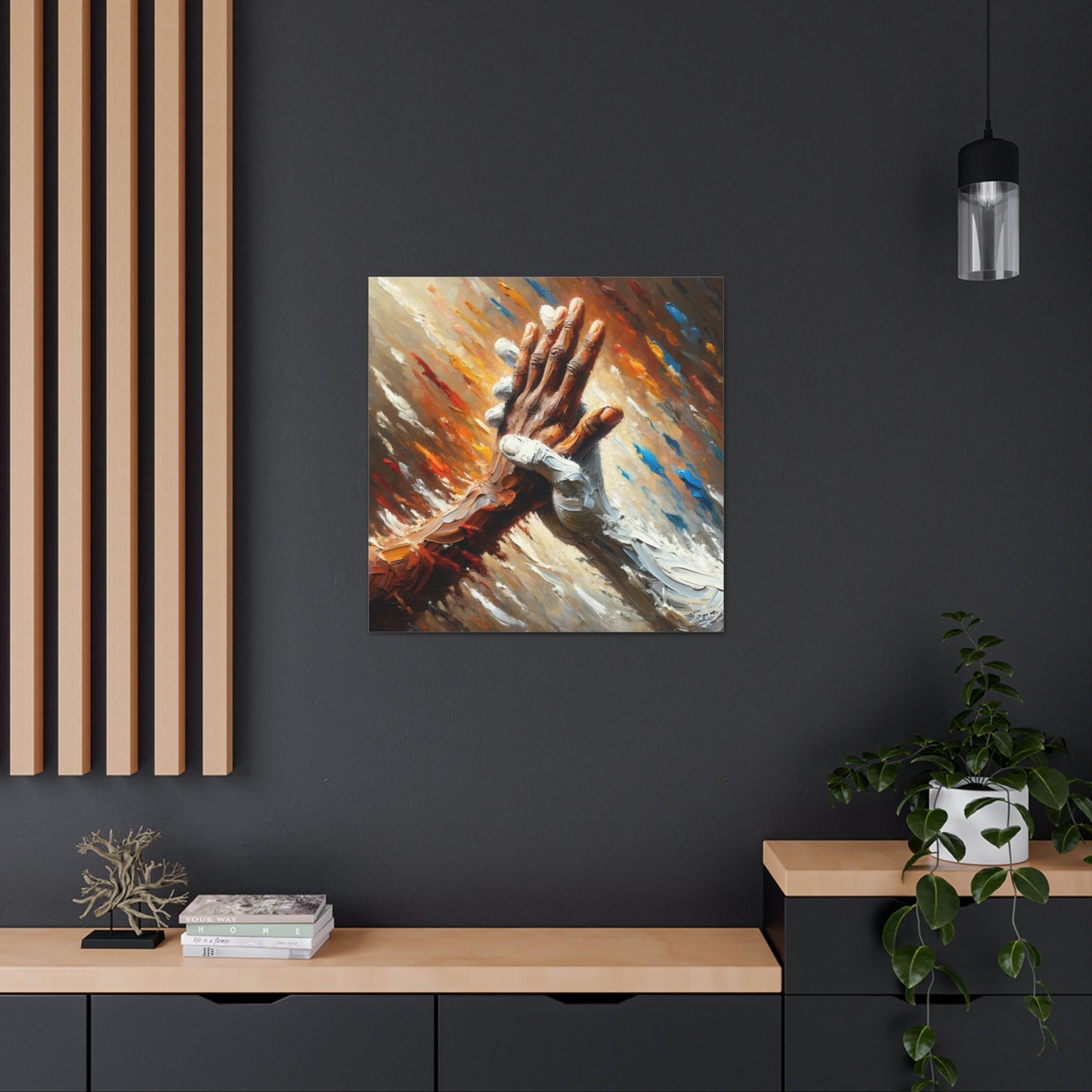 Art Print, "Unity," Oil Finish, One Love, West Indian Ethnicity, Cultural, Heritage, Semi-Abstract, Canvas Gallery Wrap