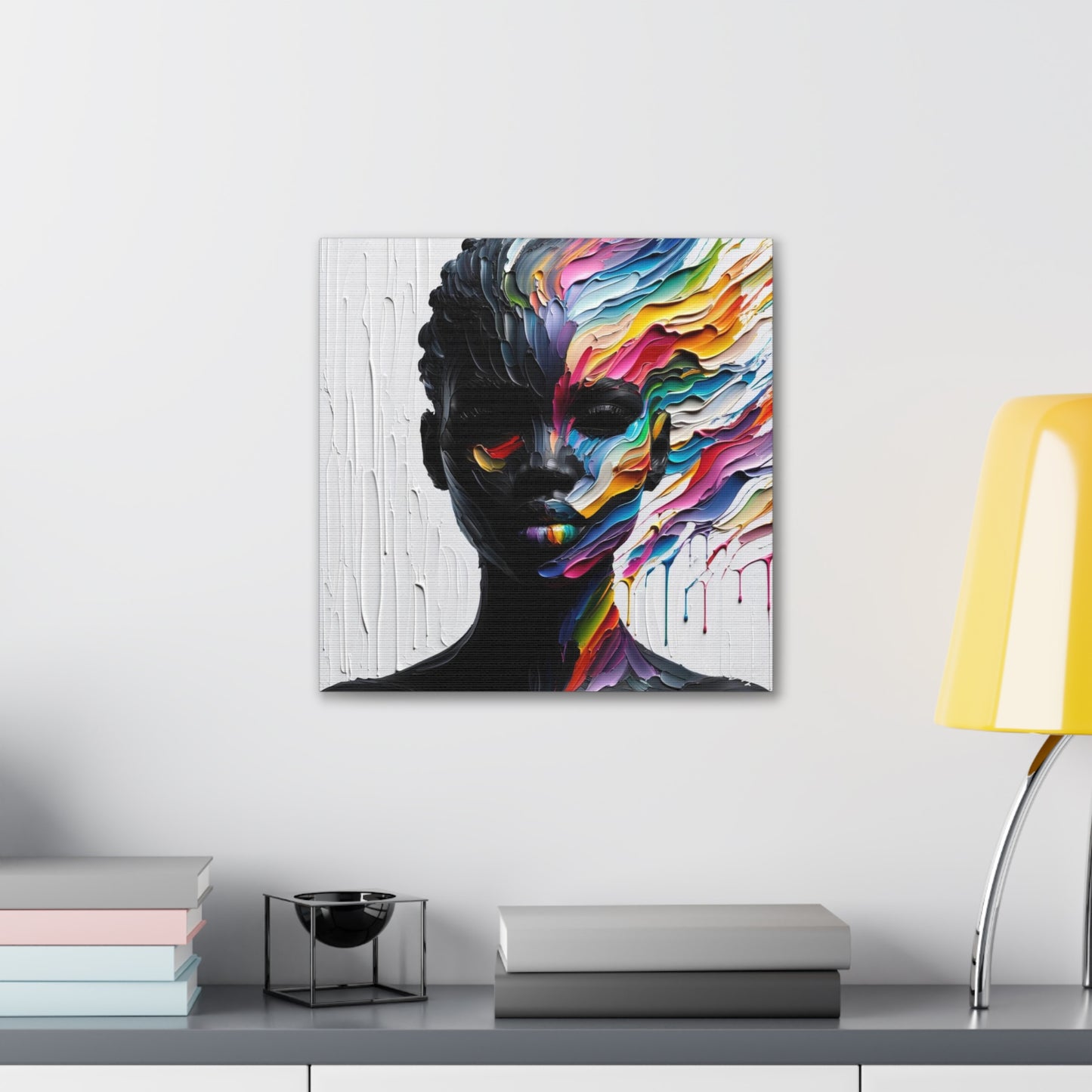 Art Print, "African Woman" Oil Finish, West Indian Ethnicity, Cultural, Heritage, Abstract, Canvas Gallery Wrap