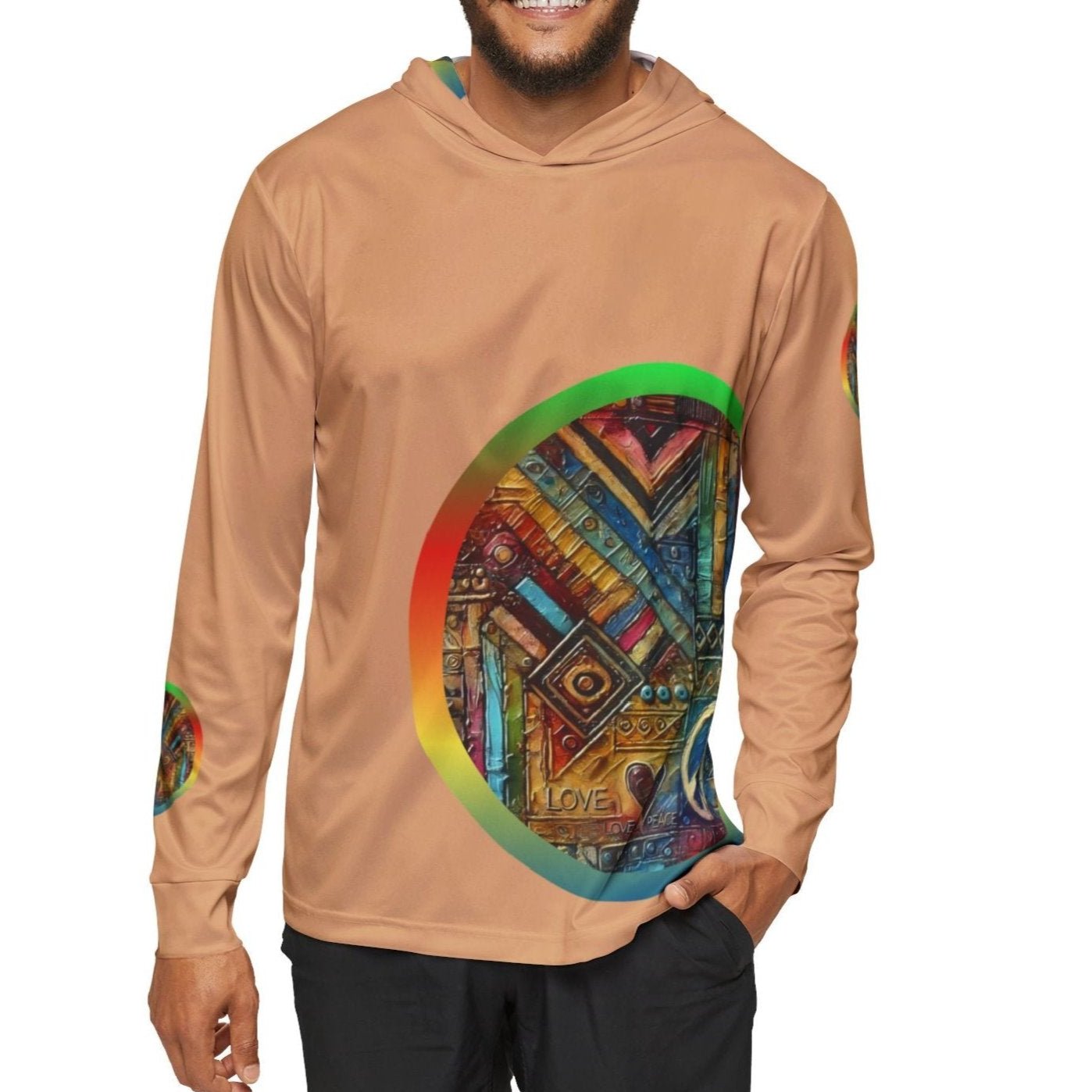 Men's Sports Warmup Hoodie (African Abstract Print)